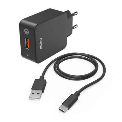 Hama Schnellladegerät mit Ladekabel USB C Qualcomm® 19,5 W 1,5m Schwarz Smartphone-Ladegerät