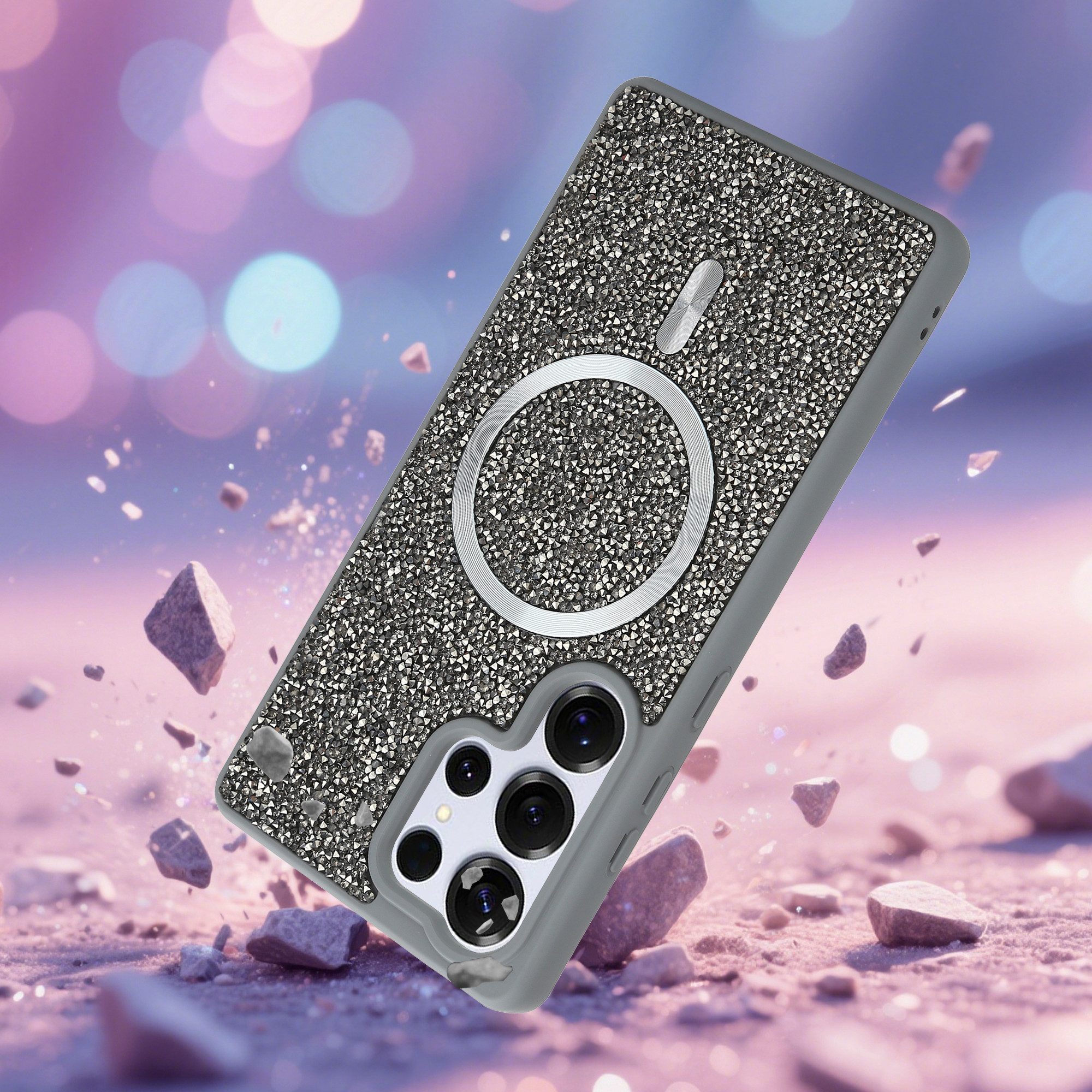 Cadorabo Handyhülle Samsung Galaxy S25 Ultra, Hülle Schutzhülle Case Cover kompatibel mit Magsafe Diamant Glitzer