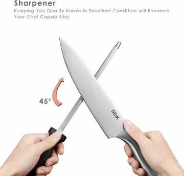 DEIK Messerblock KF-H8002 (15tlg), Küchenmesser rost- & fleckenfrei ergonomisch Edelstahl Messerset