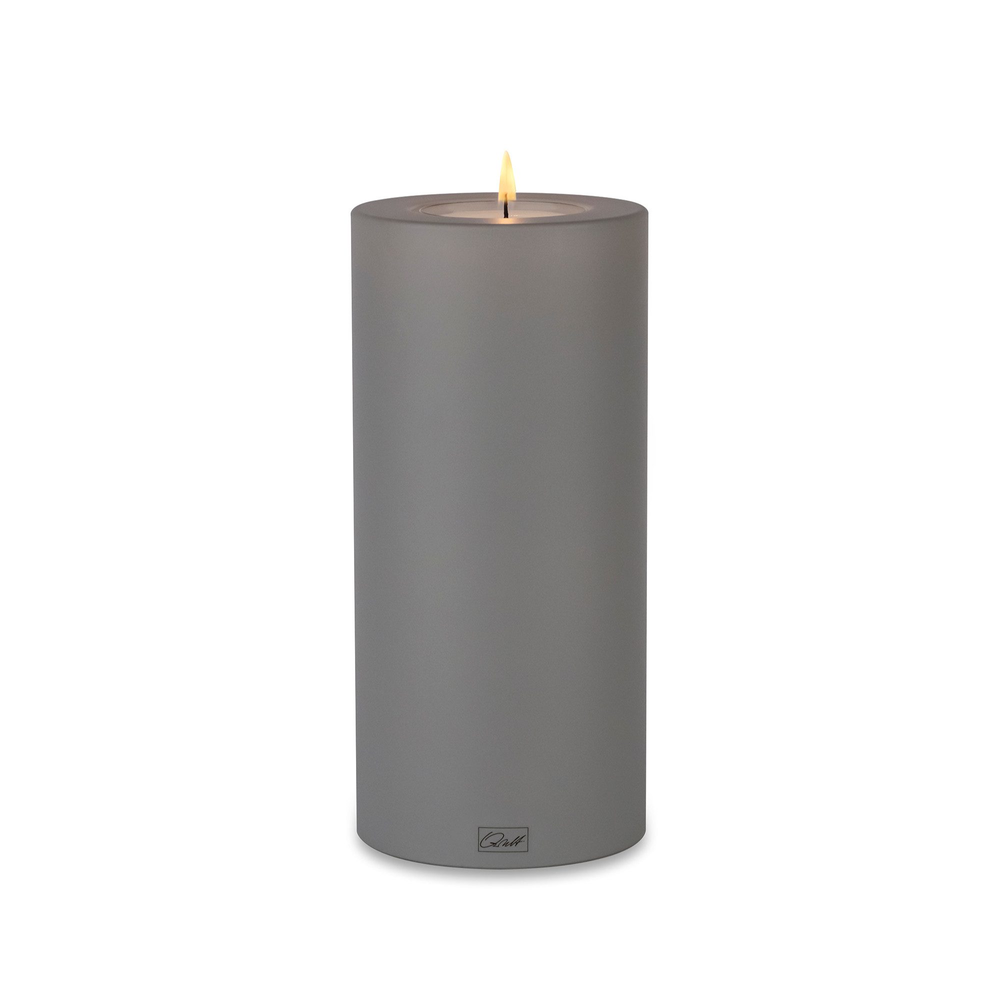 Qult Teelichthalter Farluce Trend - Durchm. 10cm, steingrau Teelichthalter Dauerkerze