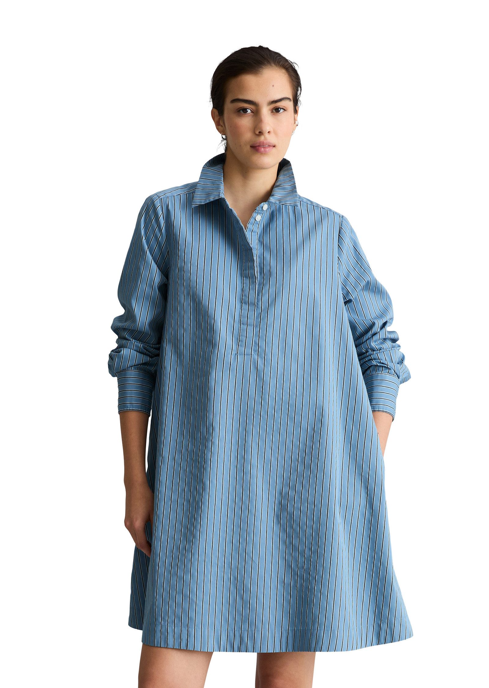 Marc O'Polo DENIM Hemdblusenkleid aus Organic Cotton-Lyocell-Mix