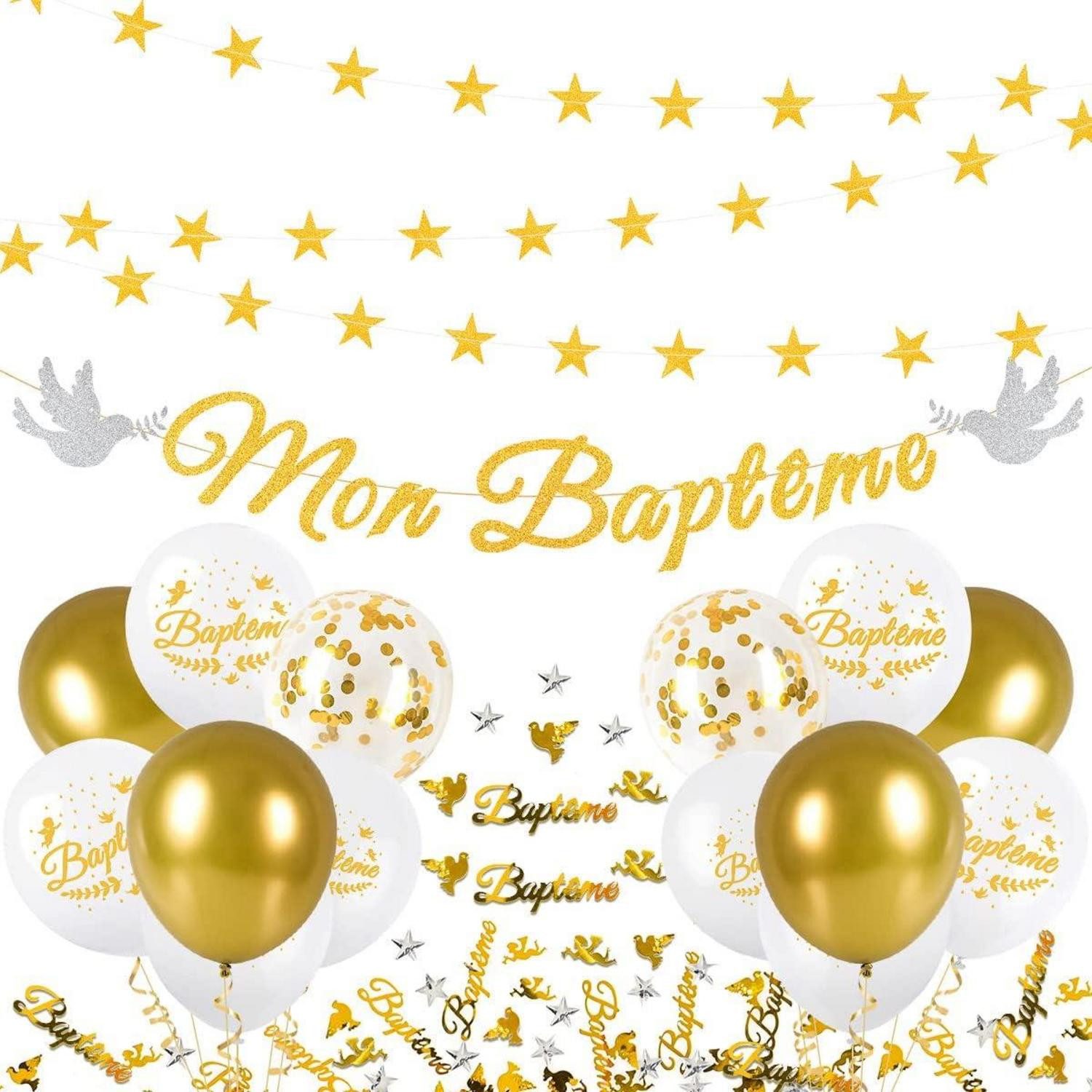 Hängedekoration Baptême Bannière Babyparty