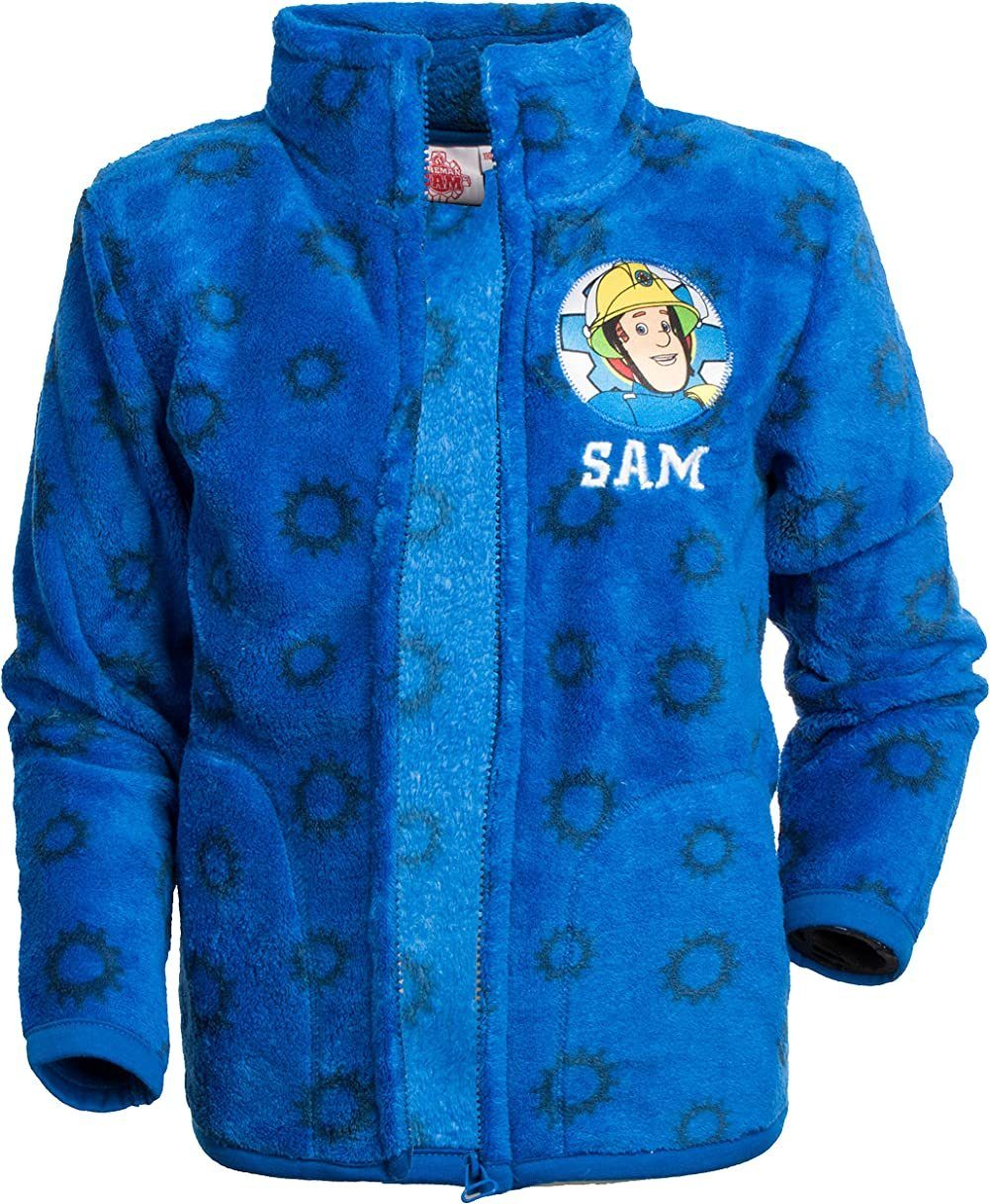 Feuerwehrmann Sam Fleecejacke FEUERWEHRMANN SAM Fleecejacke blau Kinderjacke 122 128 134 140