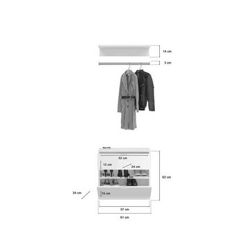 ebuy24 Kleiderschrank ProjektX Garderobenaufstellung 7 Türen, 1 Schublad