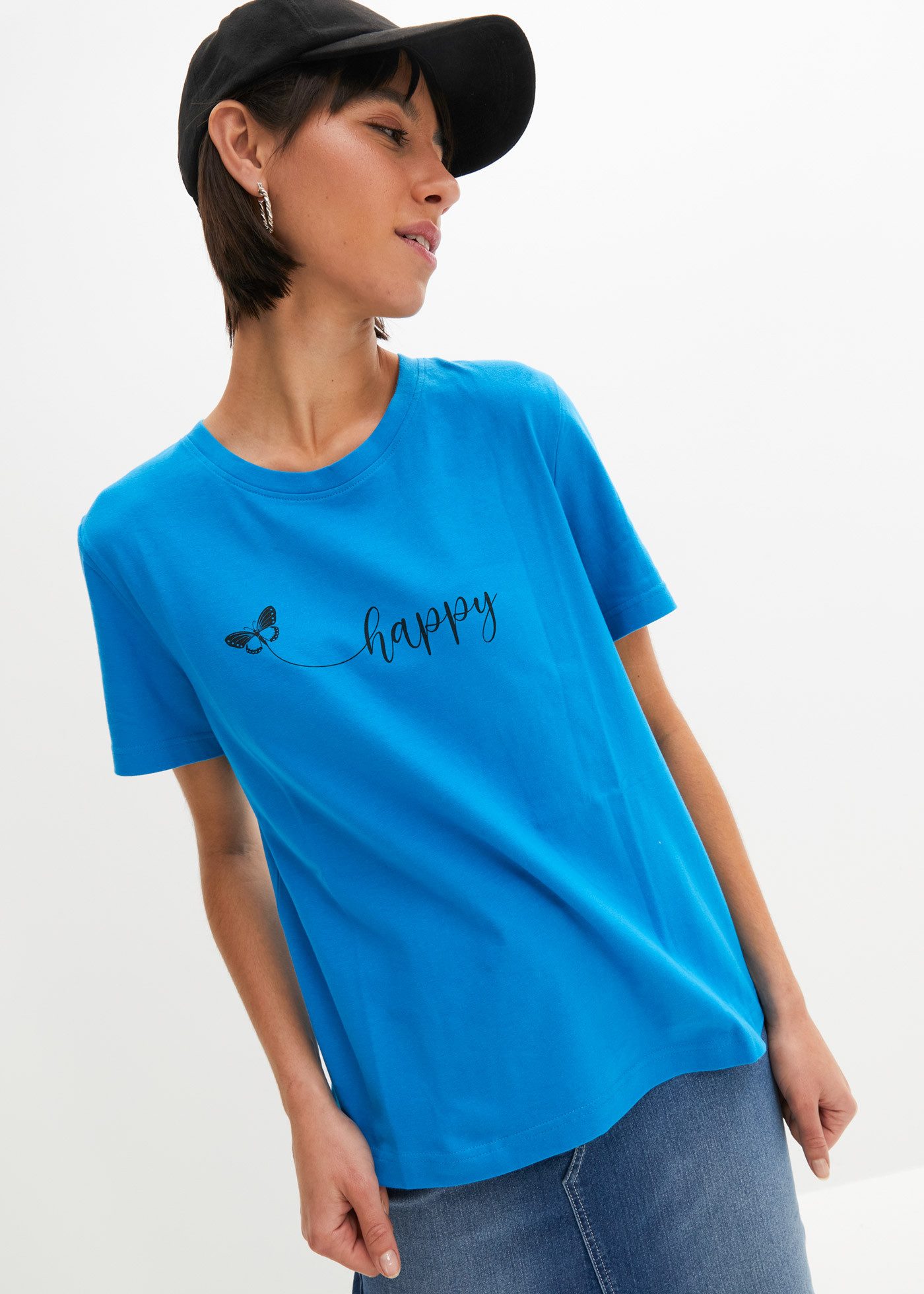 bonprix T-Shirt bequeme Passform, Kurzarm, mit Rundhalsausschnitt günstig online kaufen