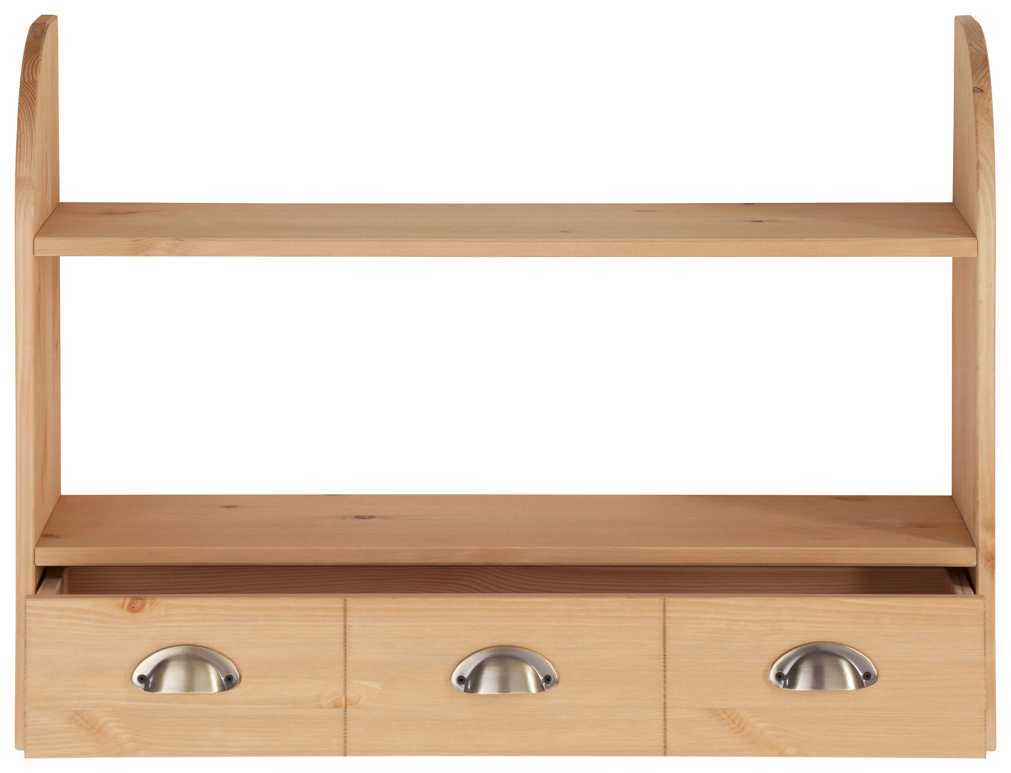 Home affaire Hängeregal Oslo, 75 cm breit, aus massiver Kiefer, 1 breite Schublade, Metallgriffe