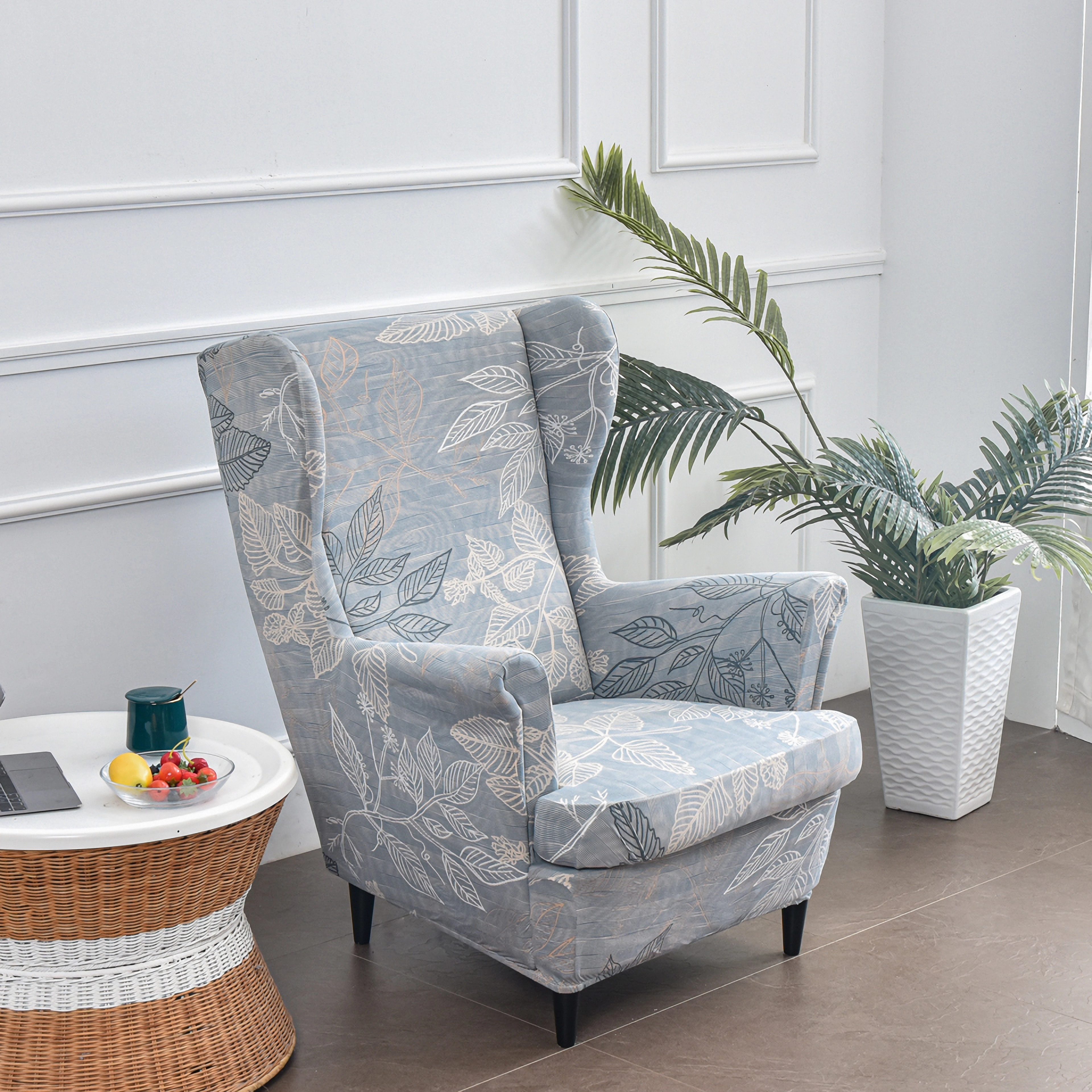 Zyronn Sesselhusse 2-Teilig Ohrensessel Überzug, Sessel-Überwürfe Ohrensessel, Elastisch, Sofa Armlehnenbezüge Schonbezug Hussen für Lesesessel Relaxsessel – Bild 3 von 5