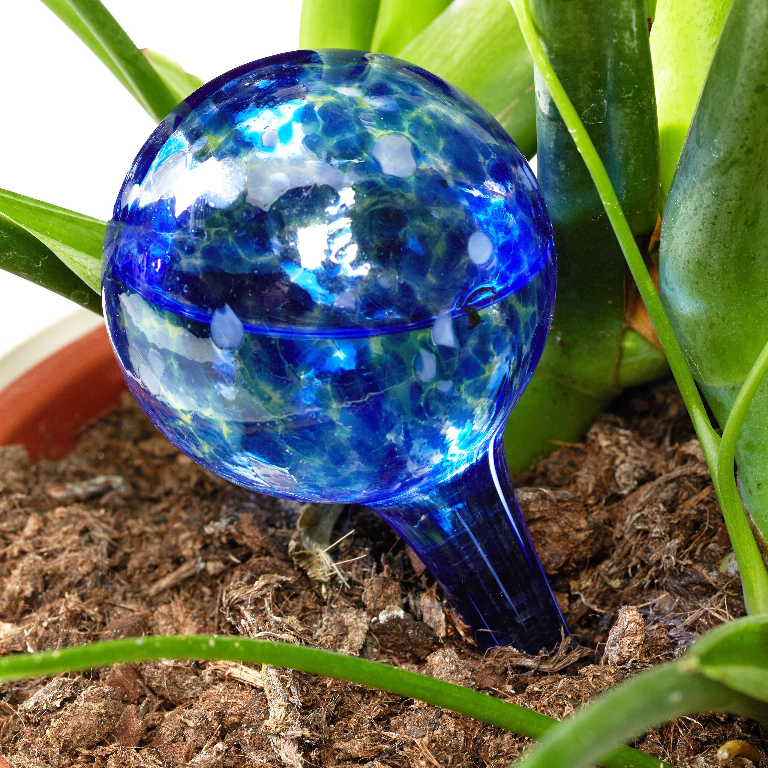 relaxdays Bewässerungskugel Bunte Bewässerungskugeln Glas 4er Set – Bild 5 von 5