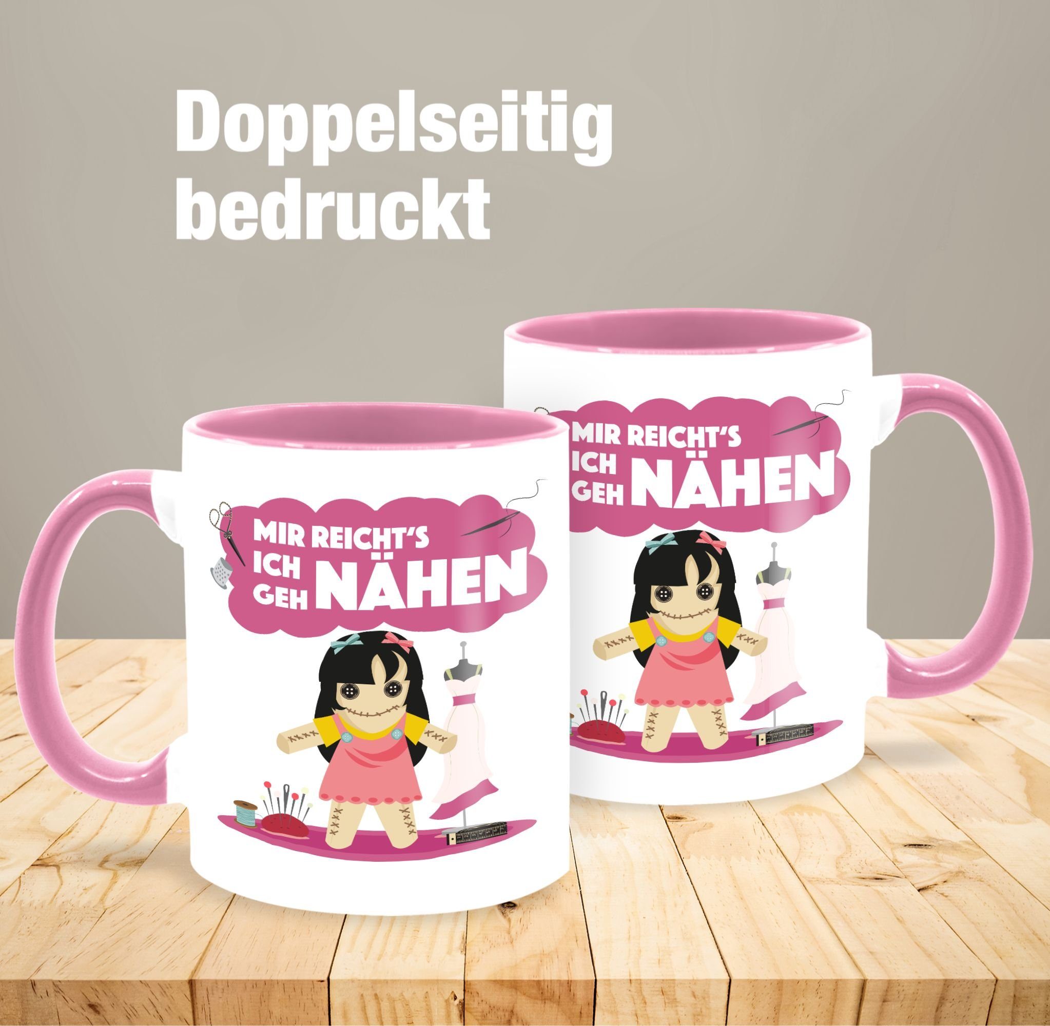 reicht's 2 Rosa Keramik, Shirtracer ich Tasse Statement nähen, Mir