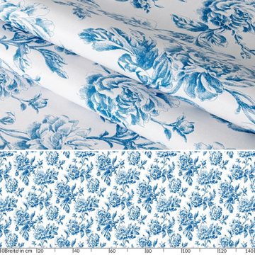 ANRO Tischdecke Tischdecke Wachstuch Blumen Blau Robust Wasserabweisend Breite 140 cm, Geprägt