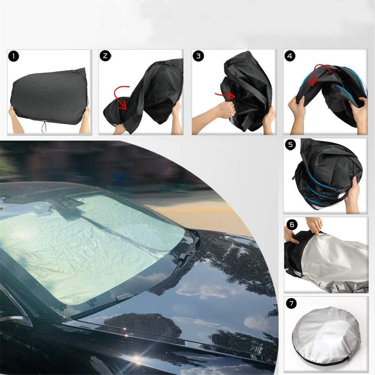 Haiaveng Frontscheibenabdeckung Auto Frontscheiben Sonnenschutz, für  meisten Auto & SUV, UV-Schutz Auto Sonnenschirm, Wärmeisolierung, Einfache Lagerung
