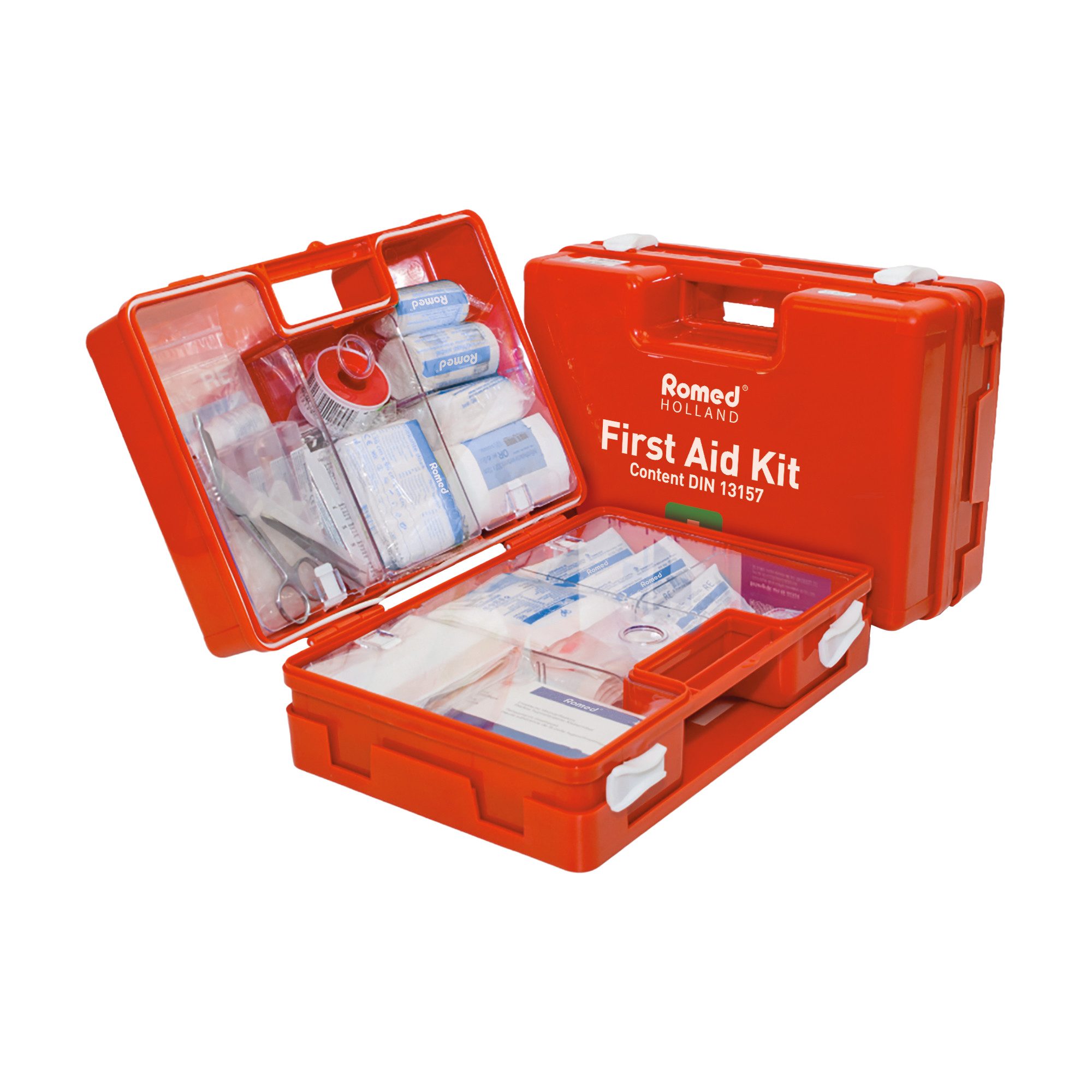 Romed Erste-Hilfe-Koffer Verbandkasten, Erste-Hilfe-Koffer ABS, mit DIN 13157 Füllung, orange, (1 St)