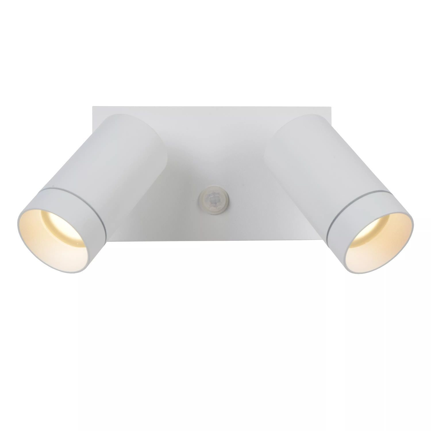 Licht-Erlebnisse Deckenstrahler LUNIQ, ohne Leuchtmittel, AluminiummitBewegungsmelderverstellbarIP54WeißGU102-flammig