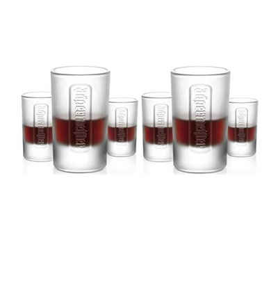 Jägermeister Gläser-Set »Frosted Club Shotgläser 6Stk - Shot Gläser 4cl, Schnapsglas Shotglas«, Glas, Vodka, Tequila, ideal für Gastronomie, Club, Bar, Party, Karneval