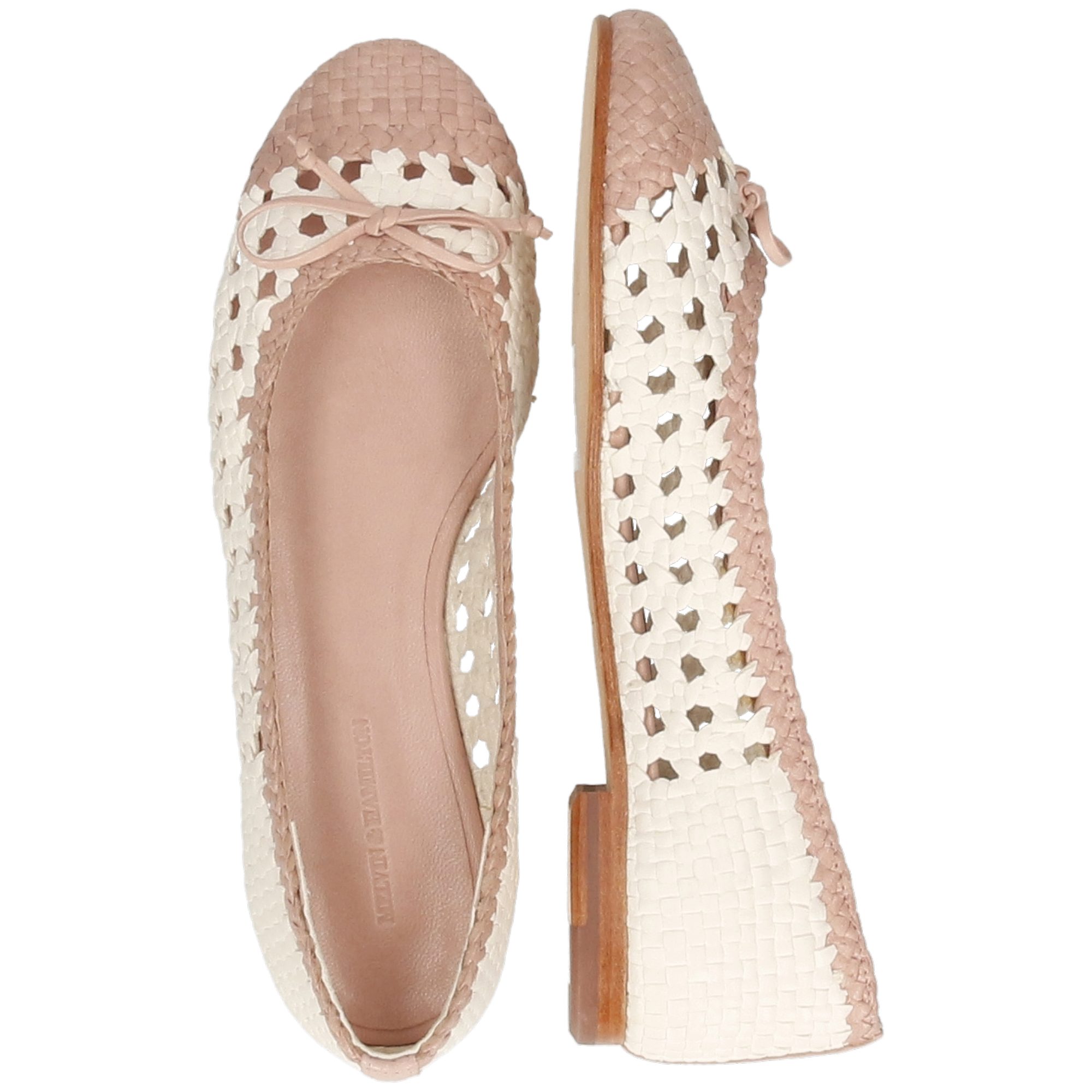 Melvin & Hamilton Imani 1 Leder-Geflochtene Schuhe für Damen Ballerina Flache Absätze, Echtes Leder, Von Hand geflochten