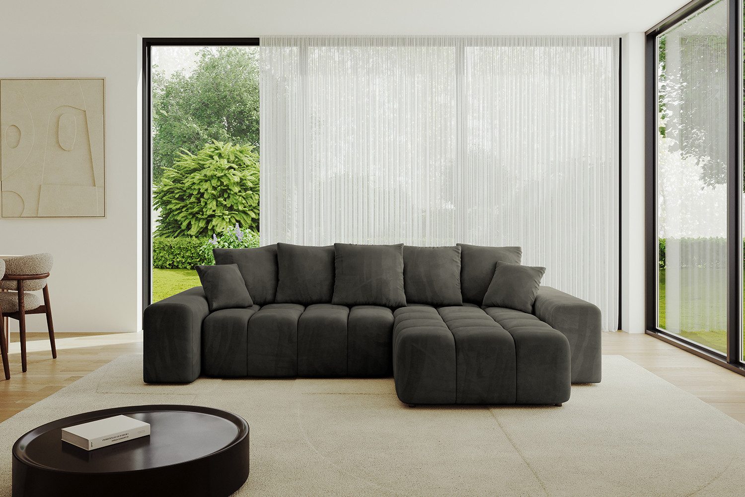 ALTDECOR Ecksofa ENIL-L, Couch mit Schlaffunktion, Wohnzimmer - Wohnlandschaft, Corner Sofa Bett Eckcouch Couch L-Form Schlafcouch Ausziehbar