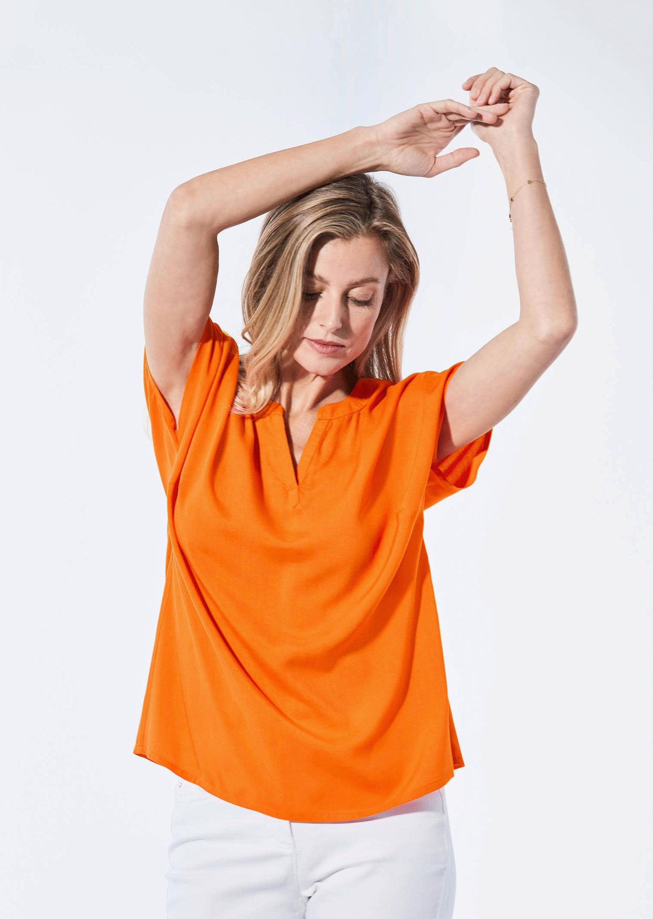 GOLDNER Schlupfbluse Bluse mit Tunika Ausschnitt günstig online kaufen