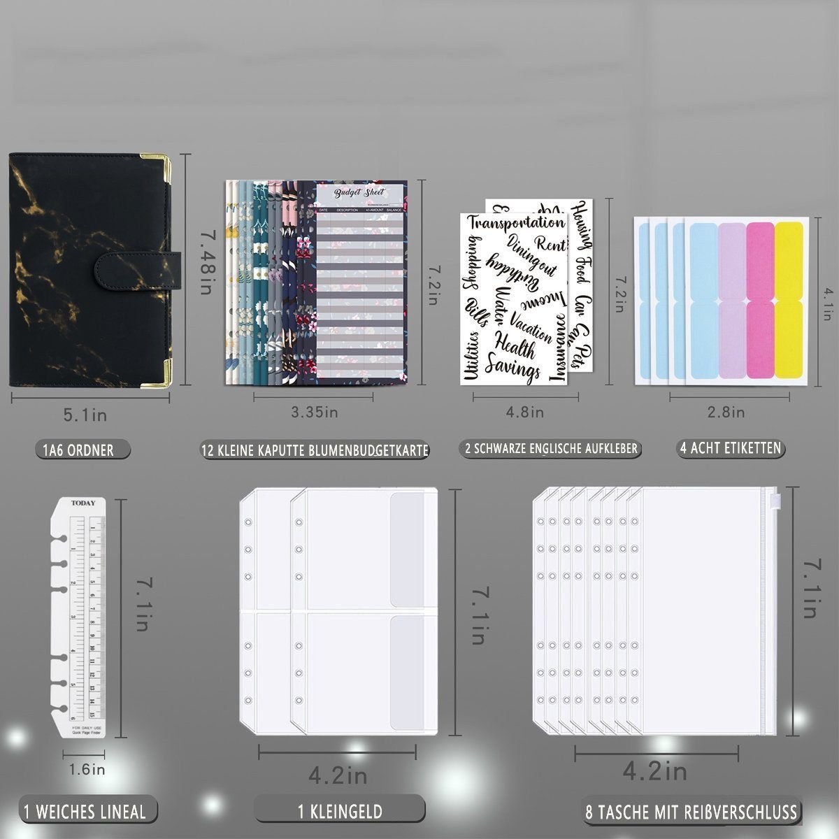 KINSI Ringbuchmappe Budgetplanungsnotizbuch, 6-Loch-Loseblatt, A6-Budget-No günstig online kaufen