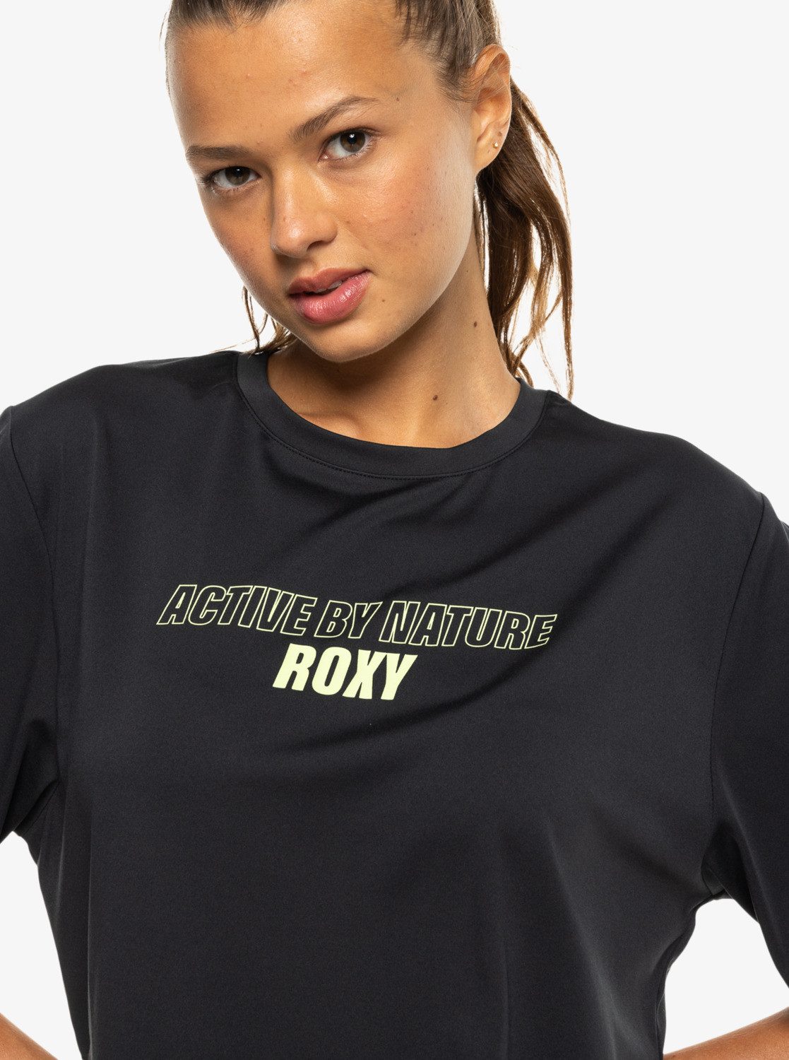 Roxy Trainingsshirt Roxy Funktions T-Shirt Bauchfrei Beach Bound True Black günstig online kaufen