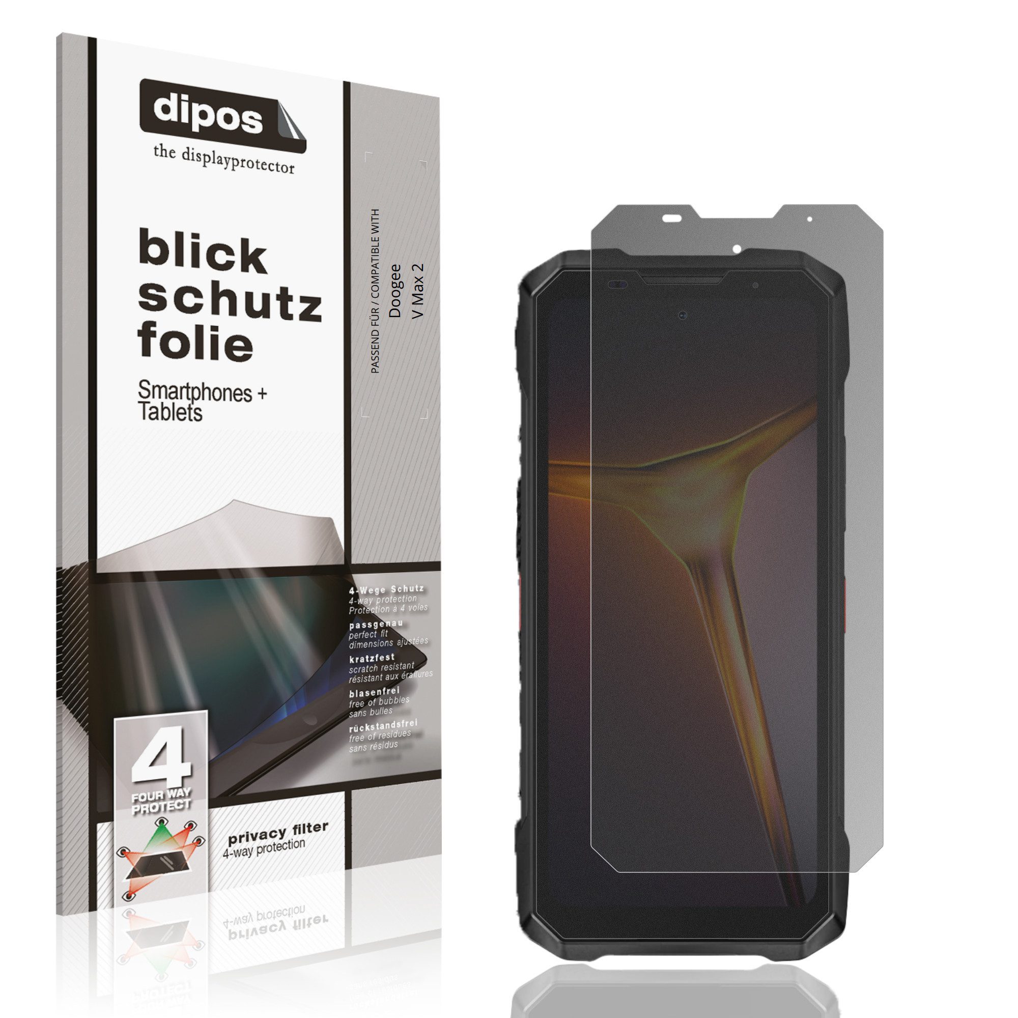 dipos Displayschutzfolie Schutzfolie für Doogee V Max 2, 1 Stück, Displayschutz Schutz Folie Made in Germany