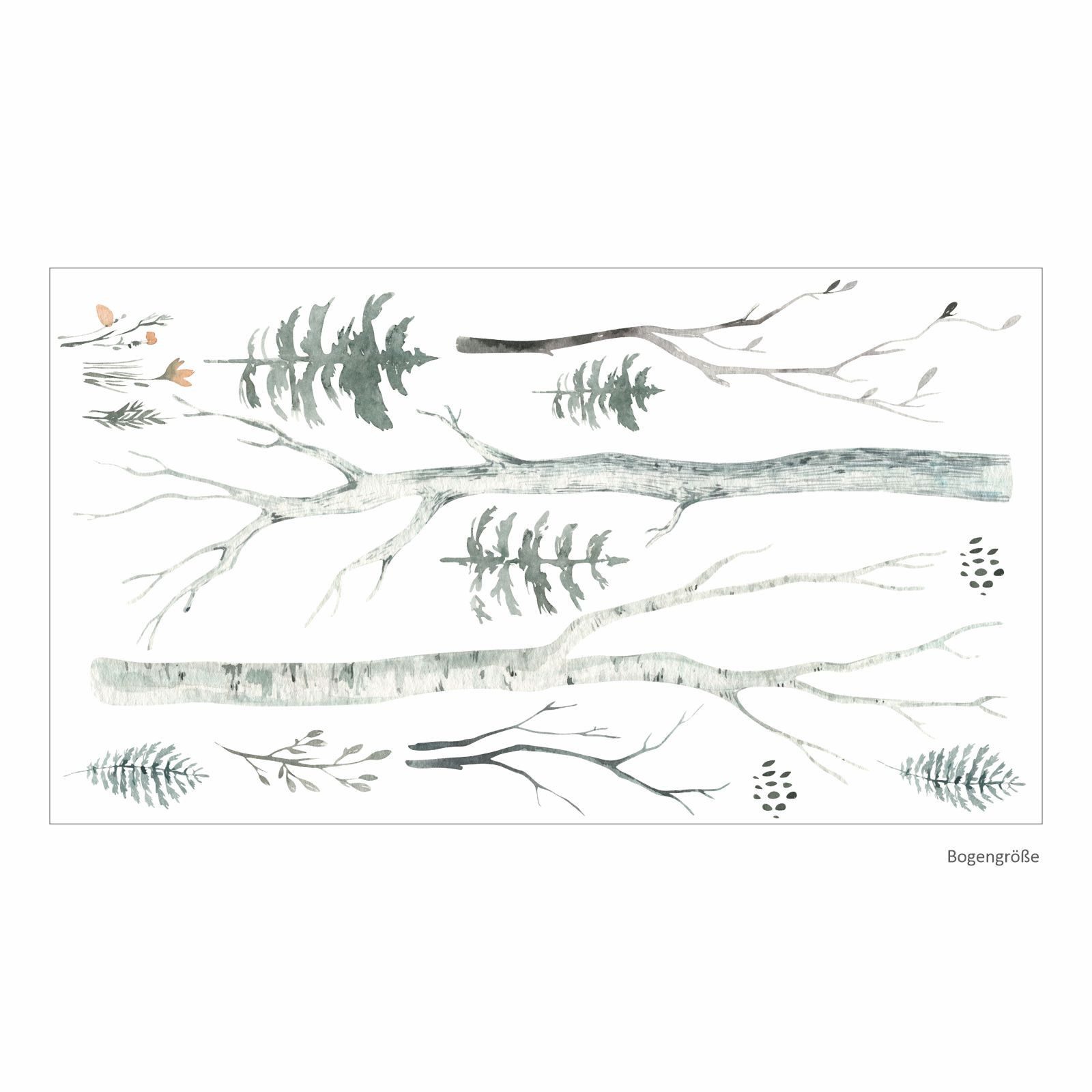 nikima Wandtattoo 204 Wandtattoo Wald Aquarell - 750 x 420 mm (PVC-Folie), günstig online kaufen