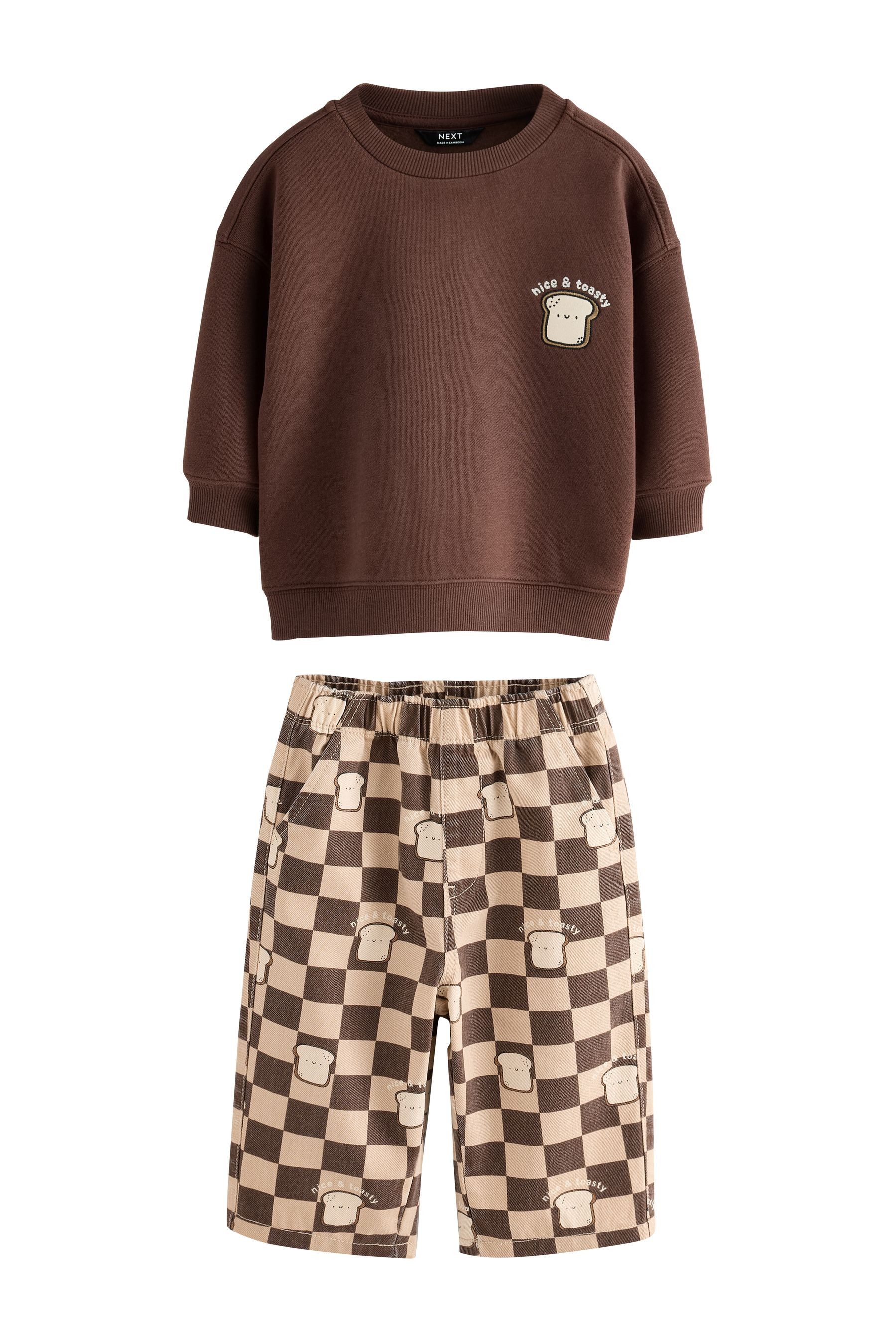 Next Top & Hose Langarmshirt und Hose mit weitem Bein im Set (2-tlg)