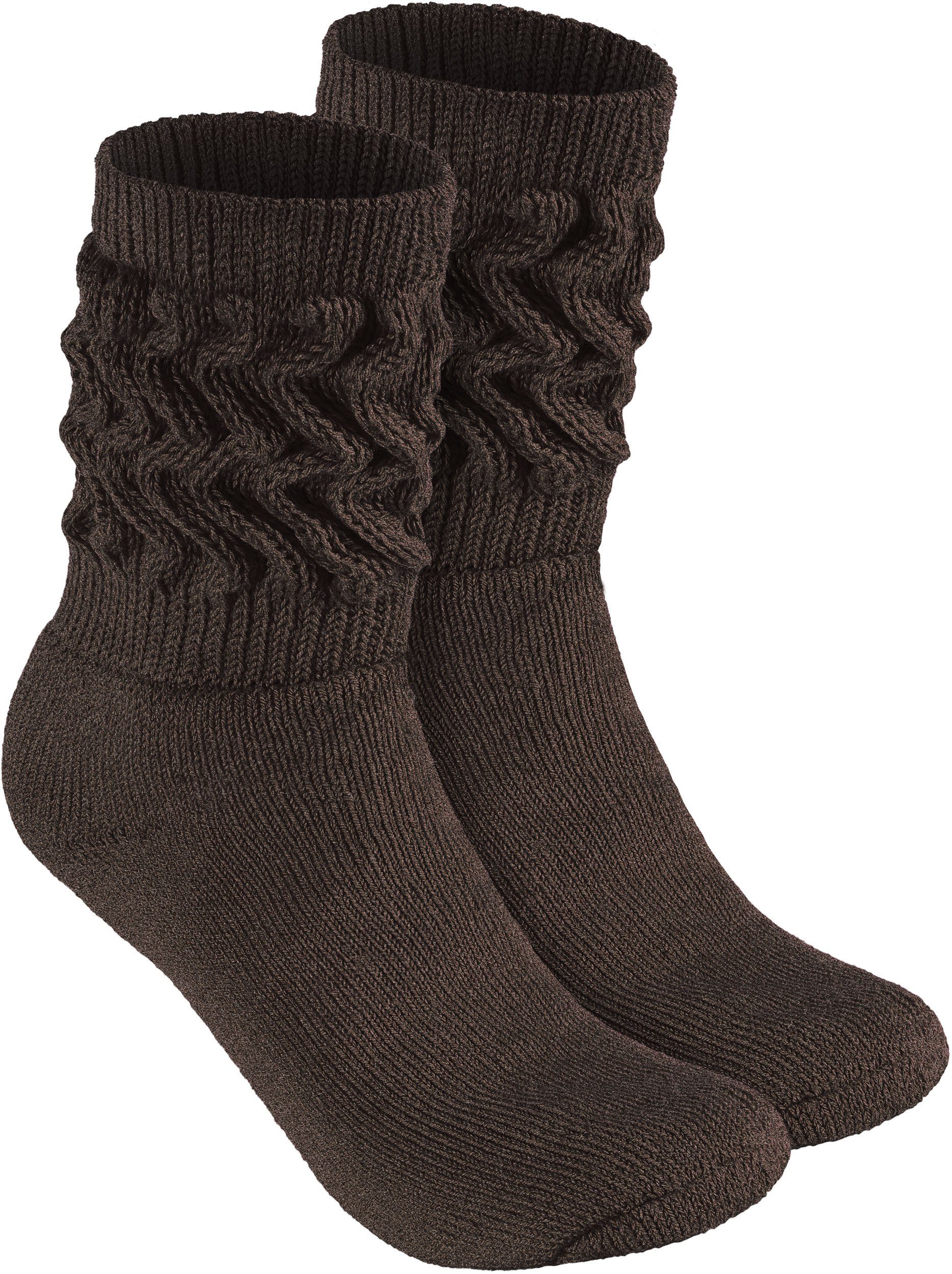 BRUBAKER Schoppersocken Slouch Socken - Damen Fitnesssocken (80s Style, 1-Paar, Baumwolle) Knit Sportsocken für Fitness, Yoga, Workout, Gymnastik und Wellness