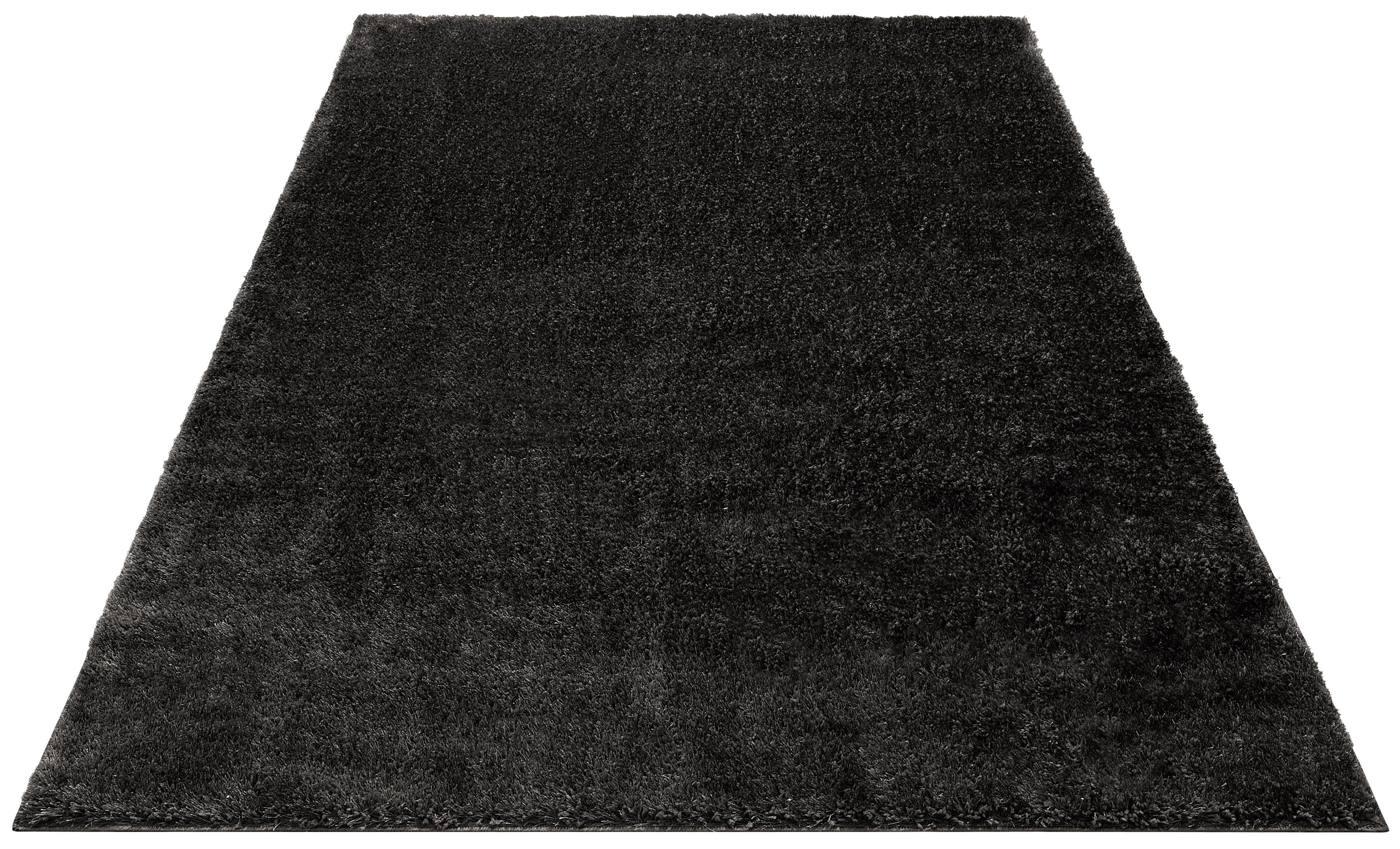 my schwarz Höhe: Uni Soft Mikro Hochflor-Teppich Weich, Ideal, Pflegeleicht, extra flauschig, Elegant, 30 mm, rechteckig, home, Microfaser,