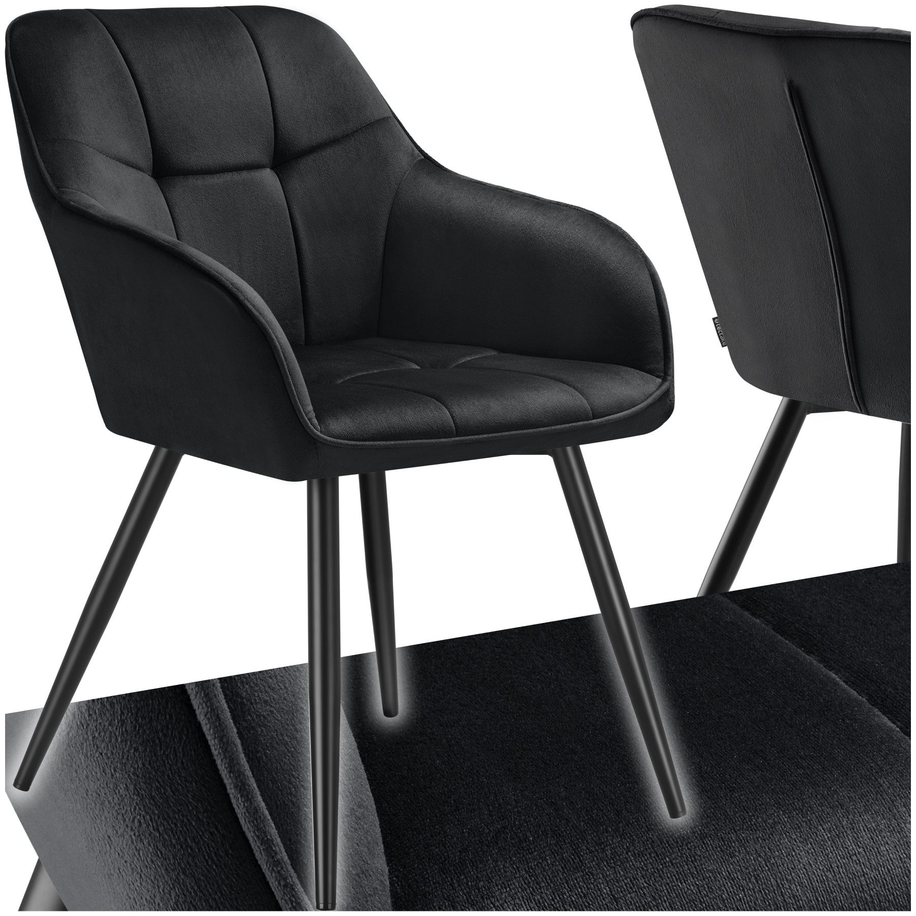 tectake Esszimmerstuhl Stuhl Marilyn, Samtoptik, gesteppt (Set, 1 St), Extr günstig online kaufen