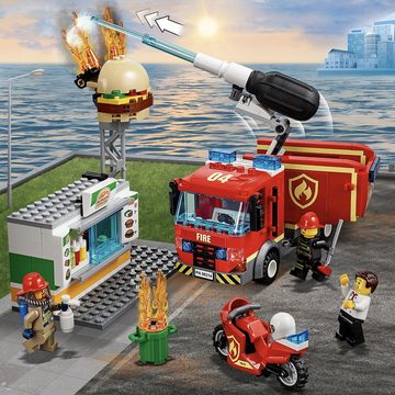 LEGO® Konstruktionsspielsteine LEGO® City - Feuerwehreinsatz im Burger-Restaurant, (Set, 327 St)