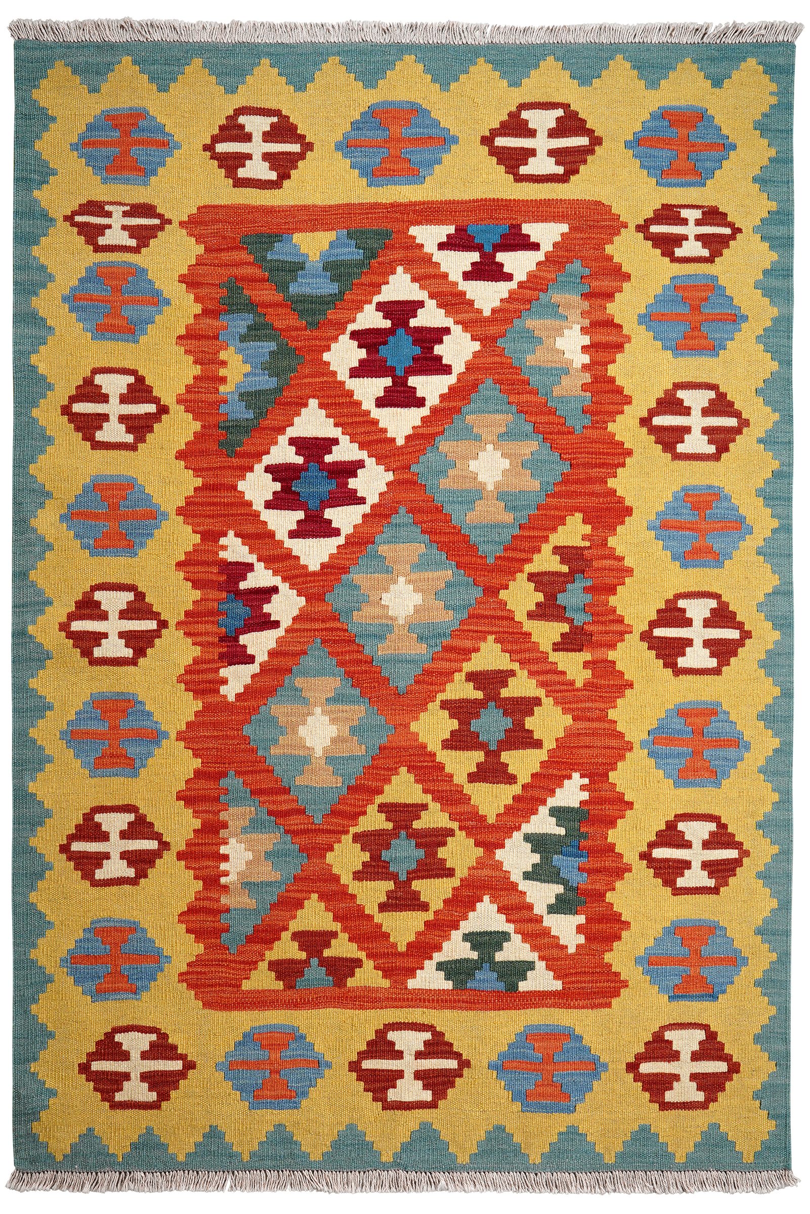 Looma Teppich Kelim Gashgai 176x121cm, rechteckig, Höhe: 5 mm, Gashgai, Schurwolle, Unikat
