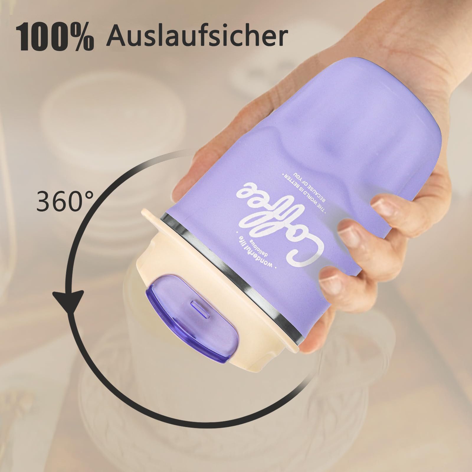 Minicloss Thermobecher 360ml Thermobecher Edelstahl, Kaffeebecher to go Thermo, mit Deckel Auslaufsicher, Intelligente Temperaturanzeige Isolierbecher – Bild 5 von 5