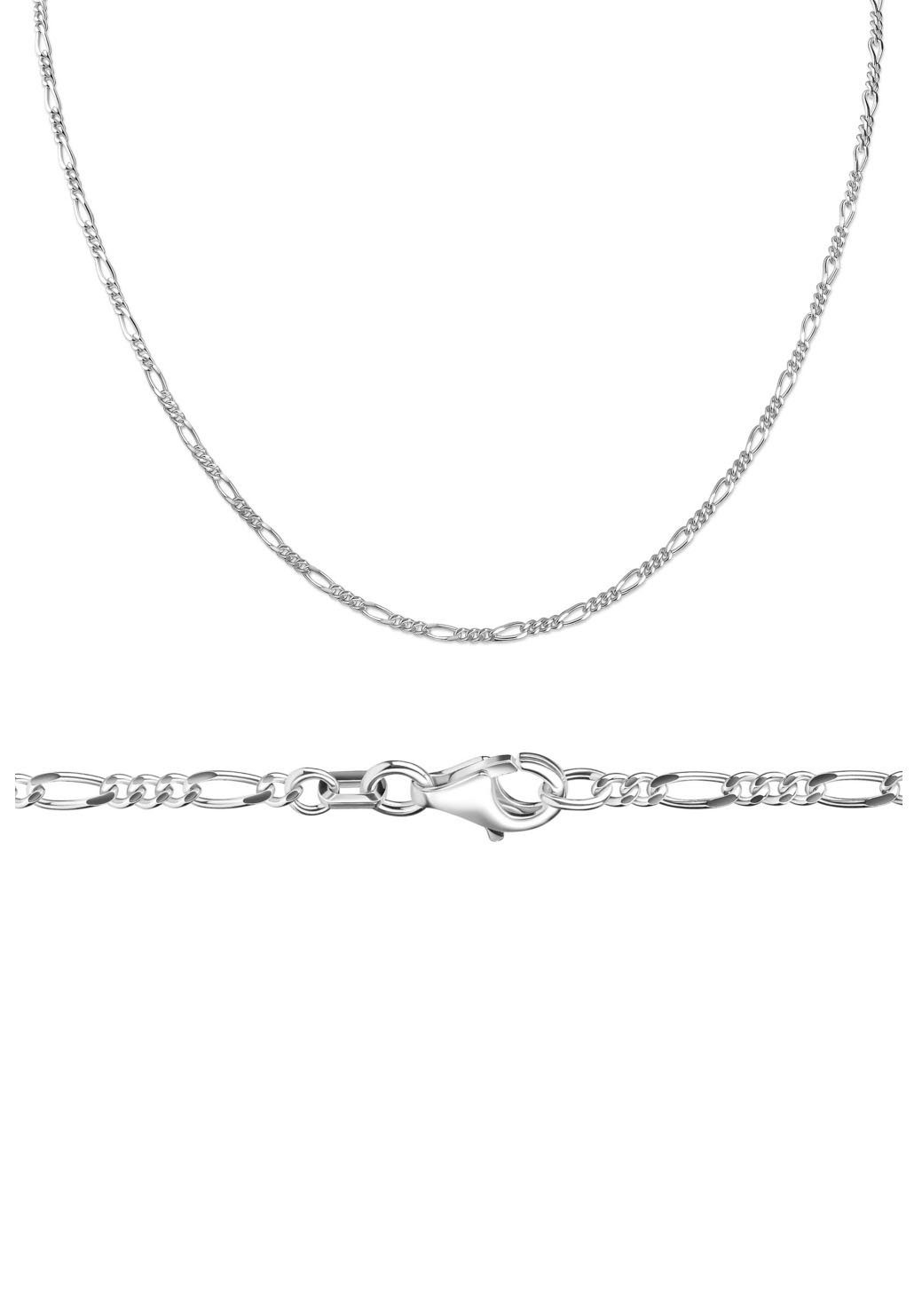 Firetti Kette ohne Anhänger Schmuck Geschenk Silber 925 Halsschmuck Halskette Figarokette, zu Hoodie, Kleid, Shirt, Jeans, Sneaker! Anlass Geburtstag Weihnachten