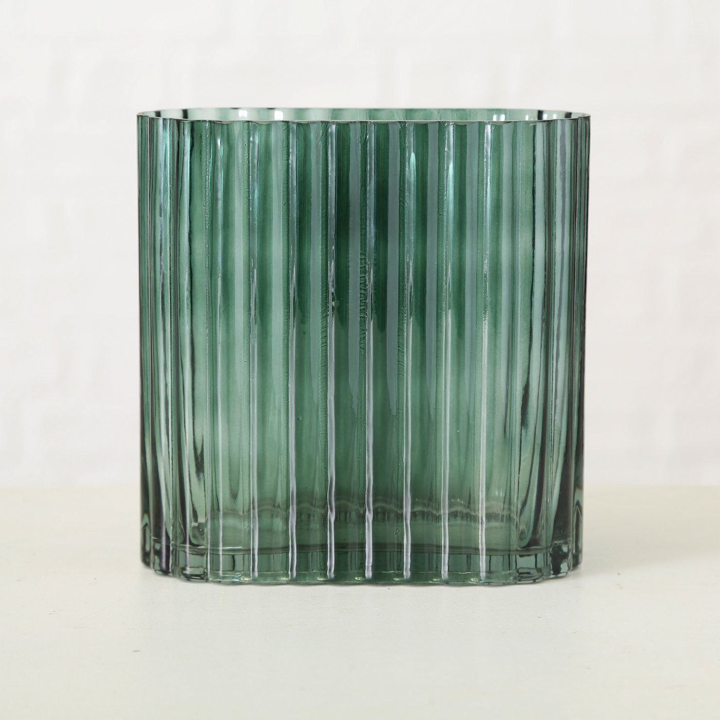 BOLTZE Dekovase Vase Tulipa, Glas lackiert, grün, 18 cm hoch, 1012589