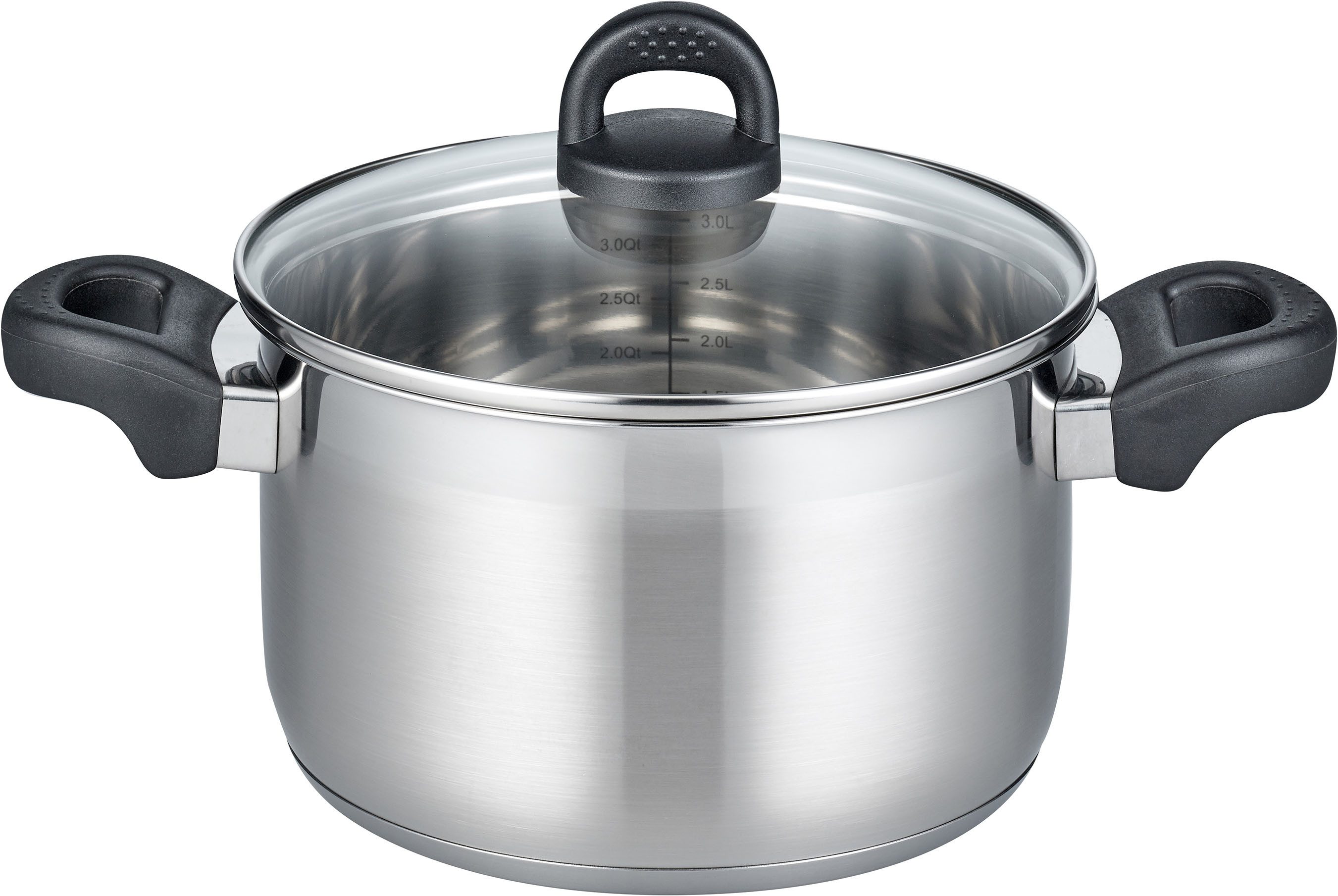 Elo Basic Topf-Set Turmalin, Edelstahl 18/10 (Set, 7-tlg., je 1 Fleischtopf Ø 16/20/24 cm, 1x Stielkasserolle Ø 16 cm), Öl-Dosiersystem, Induktion