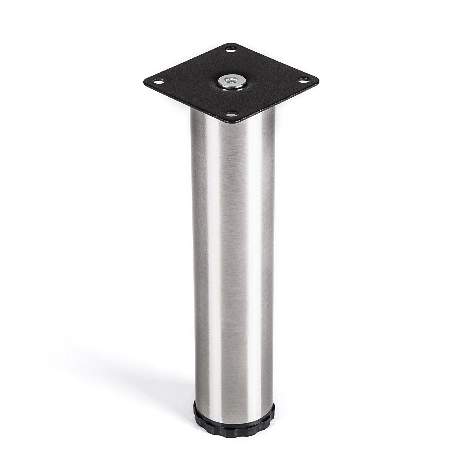 SO-TECH® Möbelfuß LUKAS, Durchmesser 42 mm, höhenverstellbar, (1-St), Edelstahloptik, Höhe 200 mm, 1 Stück