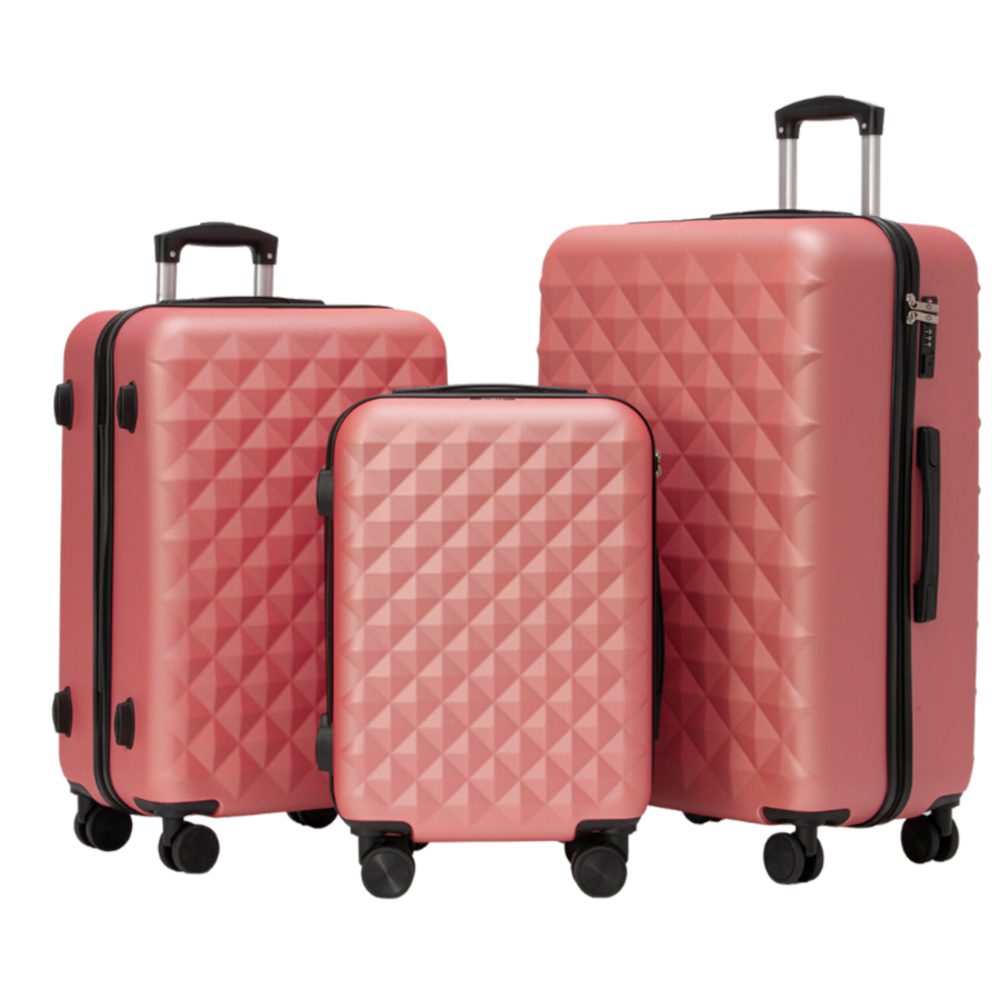 Rowex Kofferset Kofferset (3-teilig) mit TSA-Zahlenschloss, Hartschale & 4 Rollen