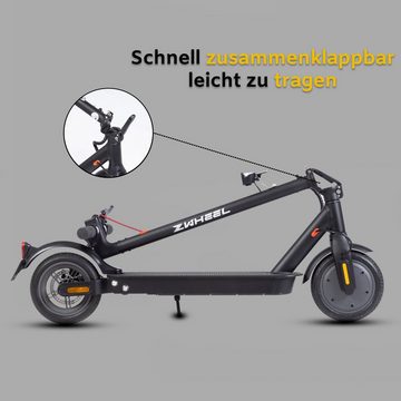 ZWHEEL E-Scooter 8,5 Zoll ElektroScooter mit Straßenzulassung ABE, APP, 350,00 W, 20,00 km/h, (mit Schutzblechen x), Doppelbremssystem, klappbarer Elektroroller