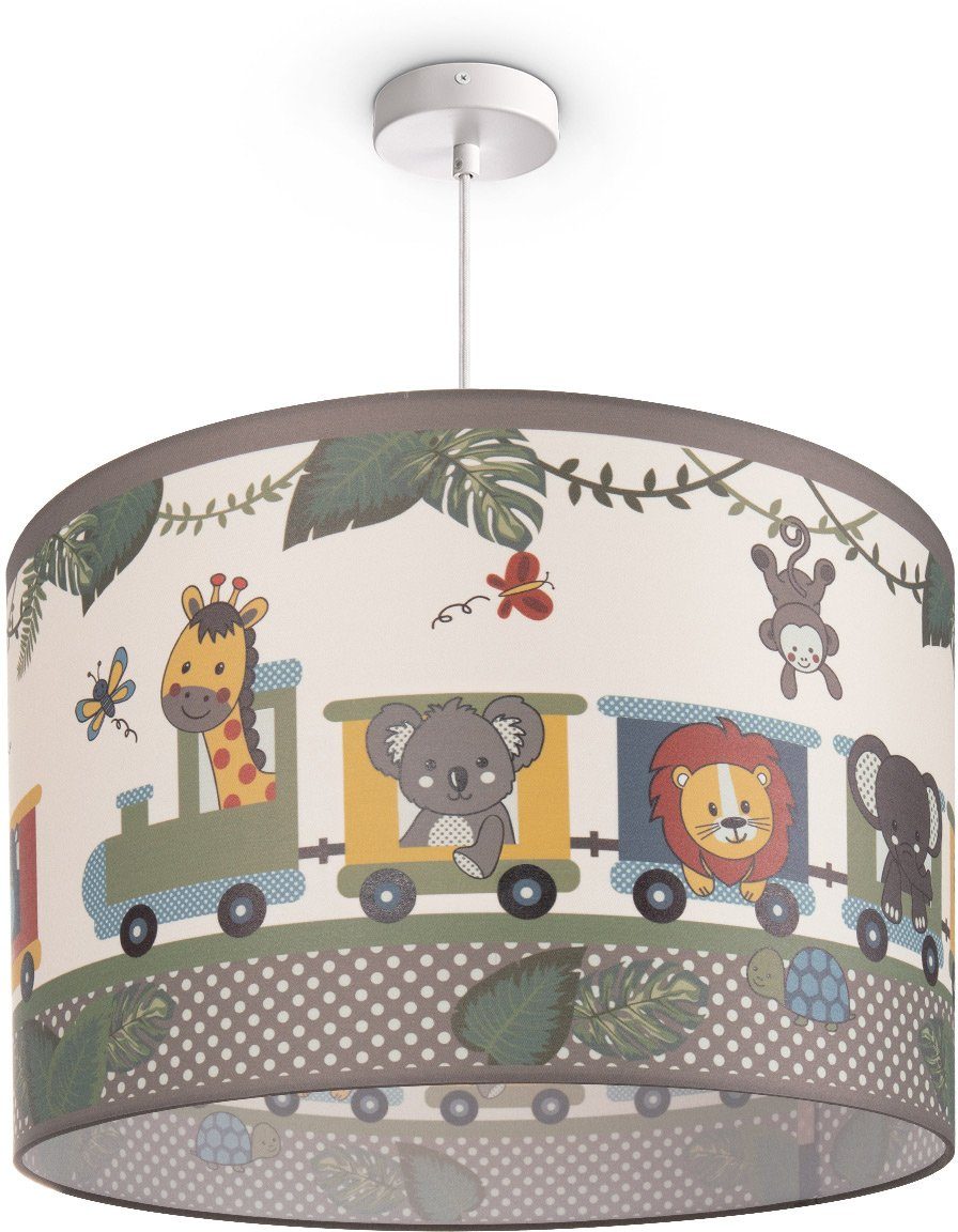 Top Qualität Paco Home Pendelleuchte LED Tieren, Lampe E27 635, Kinderzimmer Diamond Zug Kinderlampe ohne Leuchtmittel, Deckenlampe