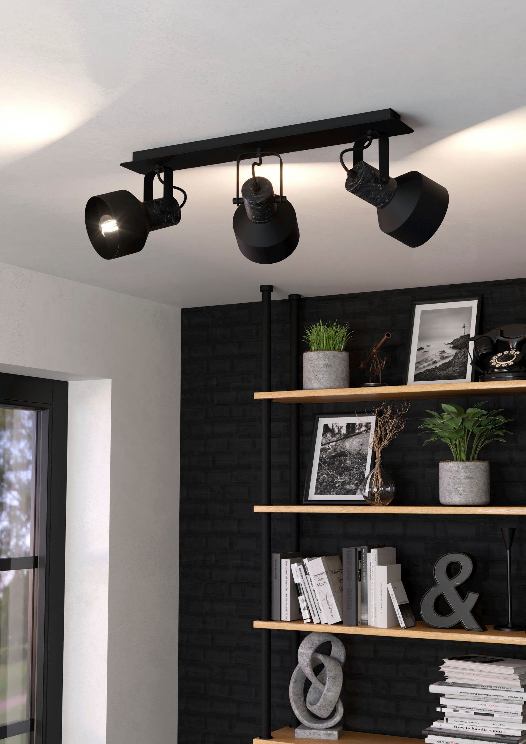 EGLO Deckenspot CASIBARE, ohne Leuchtmittel, Leuchtmittel wechselbar, Deckenspot in schwarz aus Stahl - exkl. E27 - 28W