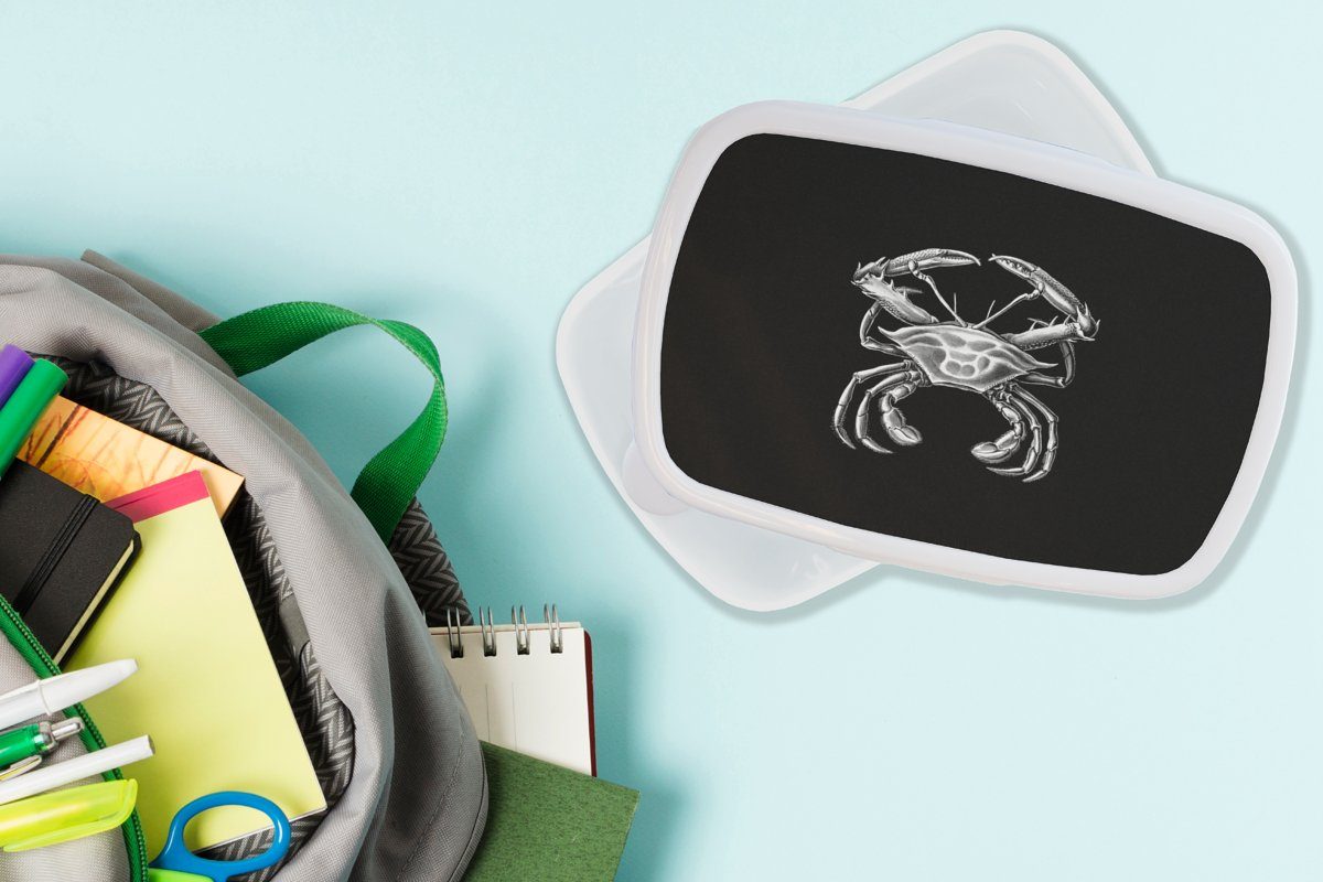 Kinder Krabbe weiß - und Tiere und Kunststoff, Erwachsene, für Alte für - - Jungs - Mädchen (2-tlg), Ernst - Meister Brotdose, Lunchbox Kunst, MuchoWow Brotbox Vintage Haeckel
