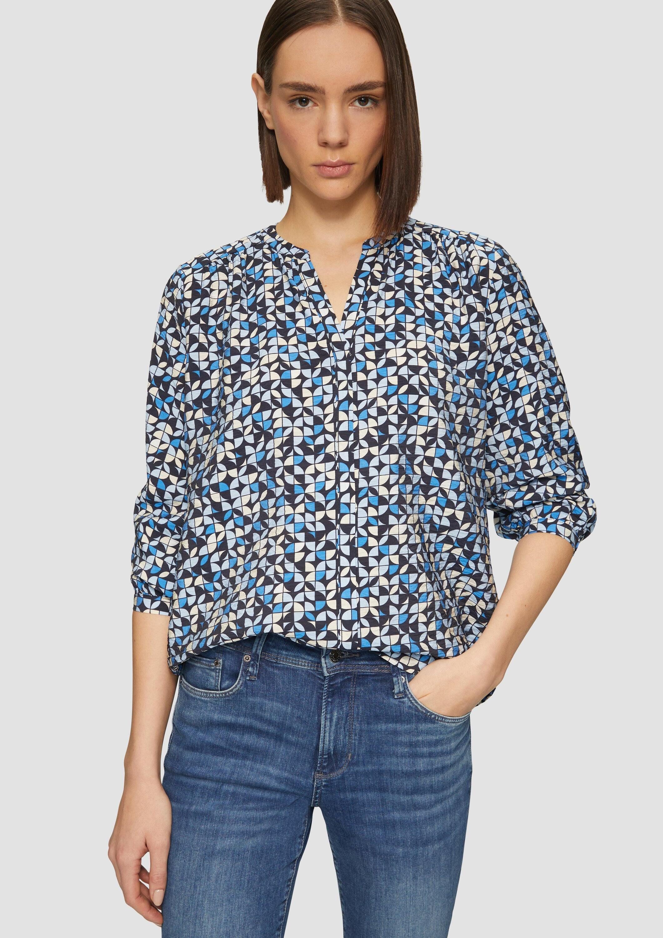 s.Oliver Langarmbluse Bluse Strukturierte Bluse aus Viskosemix günstig online kaufen