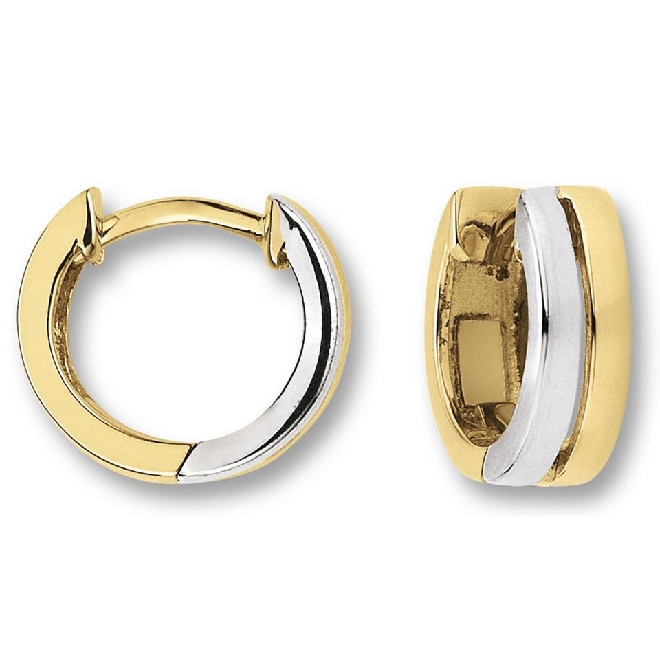 ONE ELEMENT Paar Creolen Ohrringe Creolen aus 333 Gelbgold, Damen Gold  Schmuck, Breite : 3,50 mm - Höhe : 11,00 mm - Durchmesser: 11