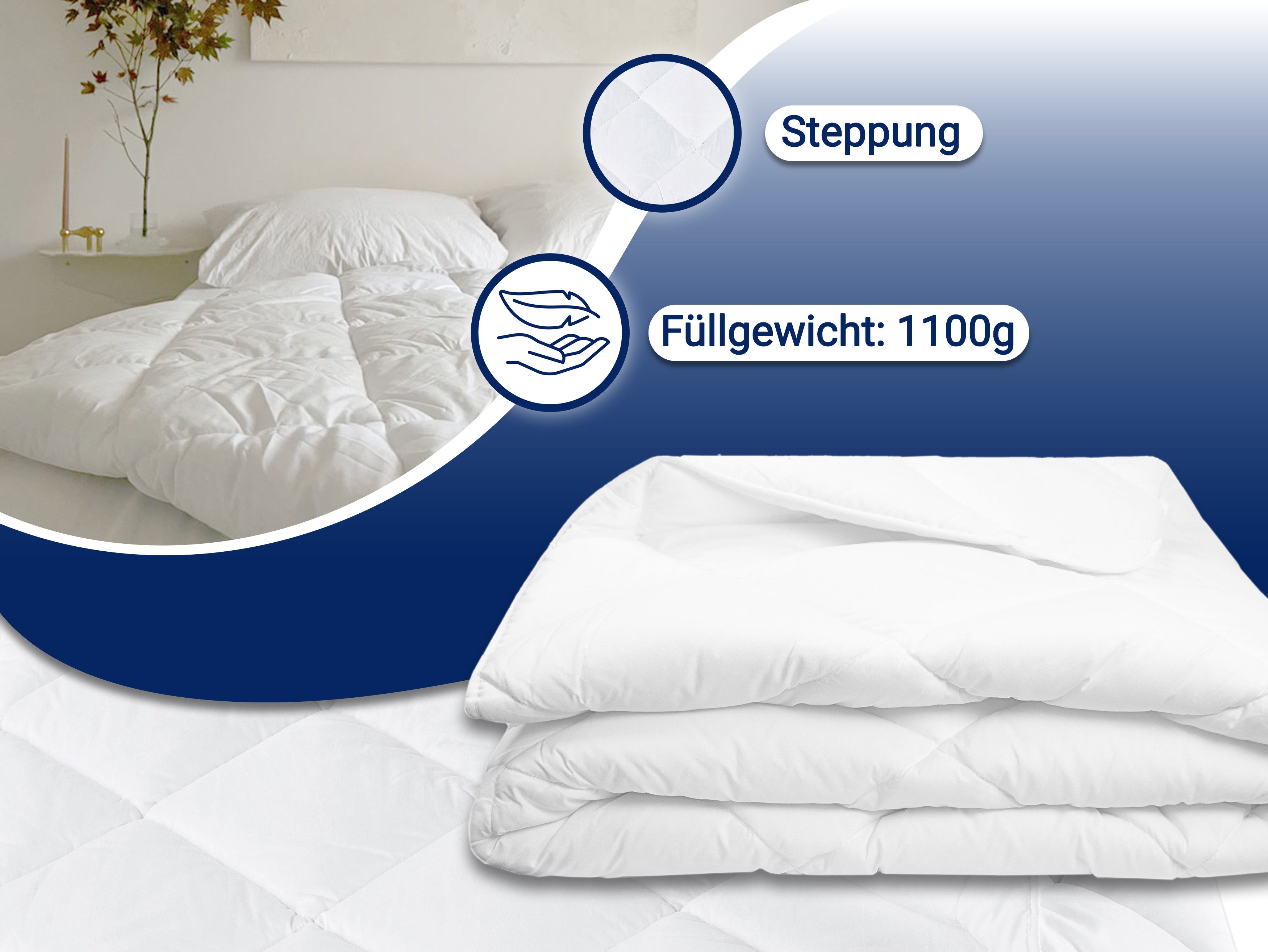 ZOLLNER Microfaserbettdecke, 135 x 200 cm, 100% Polyester, vom Hotelwäschespezialisten