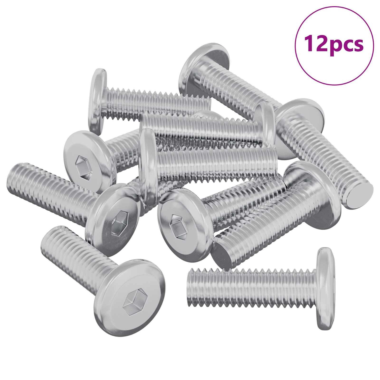 vidaXL Schraube Schraube 12 Stk. Silber 8 x 25 mm Stahl, (12 St)