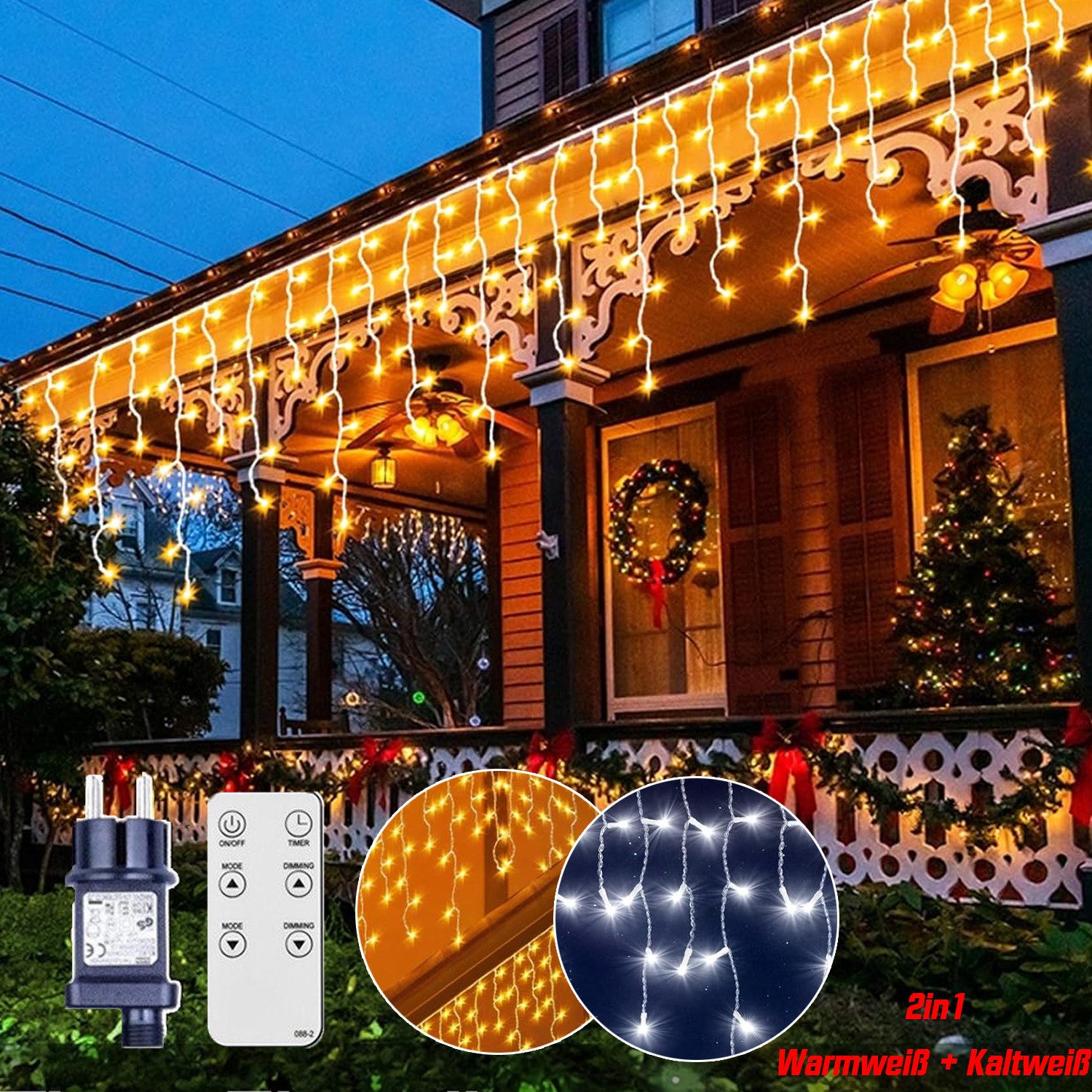 XERSEK Lichterkette LED Weihnachtsbeleuchtung Schneefall LED-Lichterkette günstig online kaufen