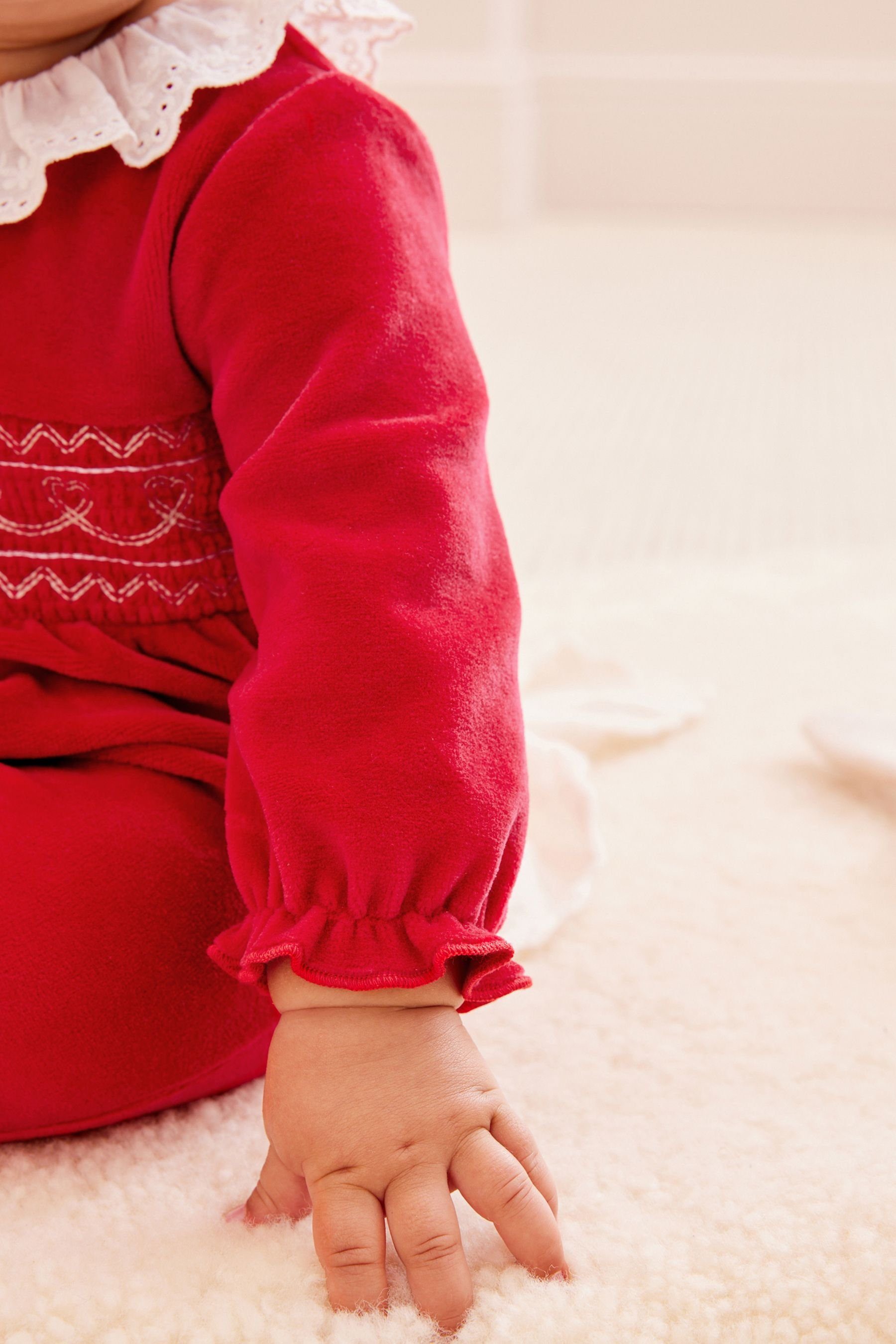 Baby-Schlafanzug mit Velourskragen Next Schlafoverall (1-tlg)