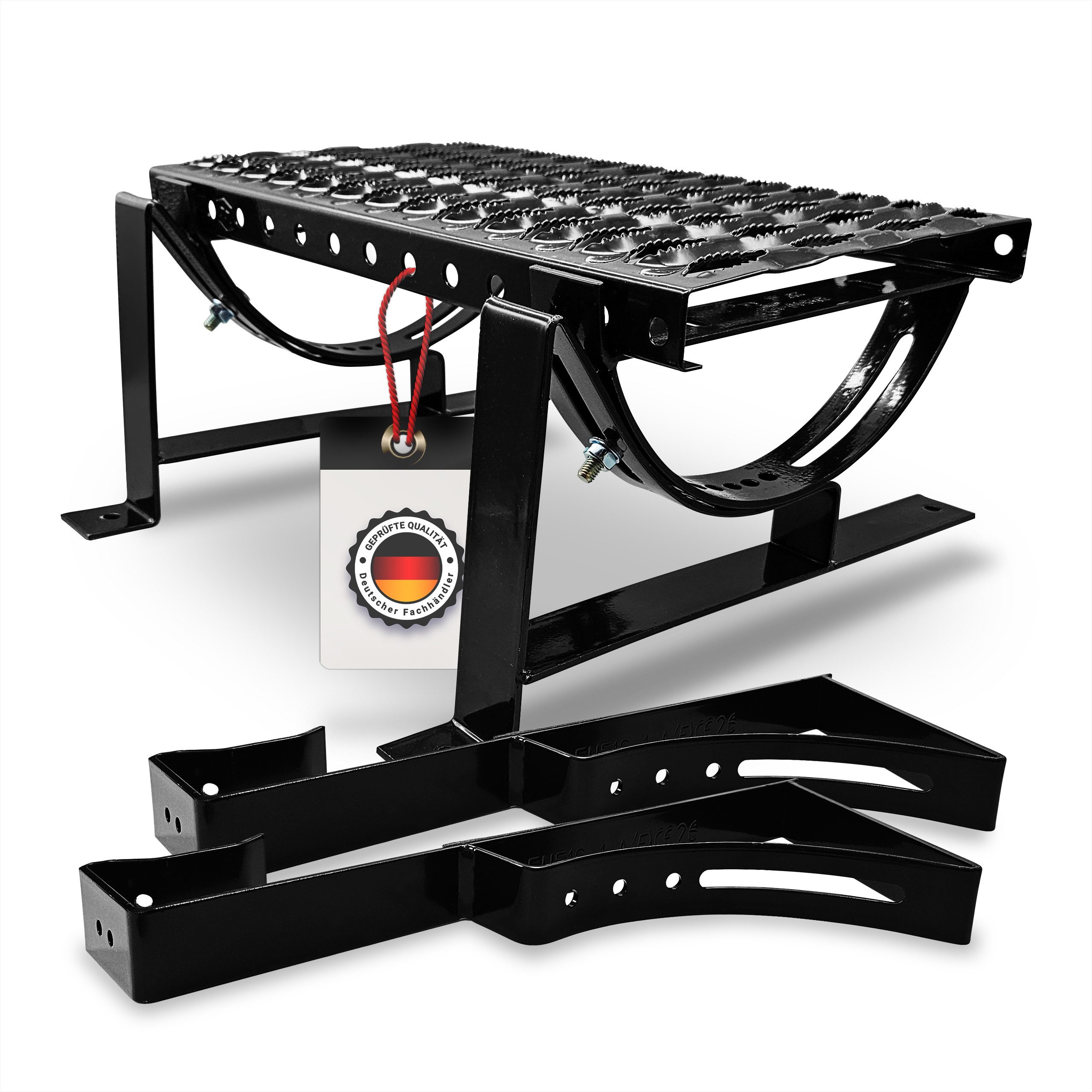 BRAVO Gitterroststufe, Dachtritt-Set 40 cm, Schornsteinfegertritt inkl. Montagematerial, für Ziegel & Metalldachziegel, (Set), EN 516 zertifiziert, Stahl verzinkt & pulverbeschichtet