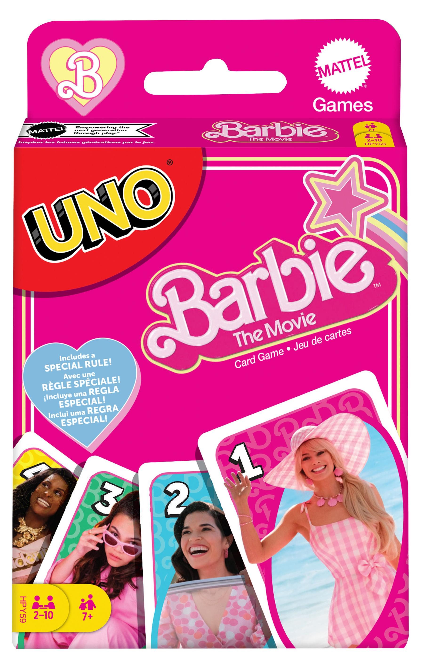 Uno Spiel Kartenspiel zum Barbie-Spielfilm, inspiriert vom Film für den Familien