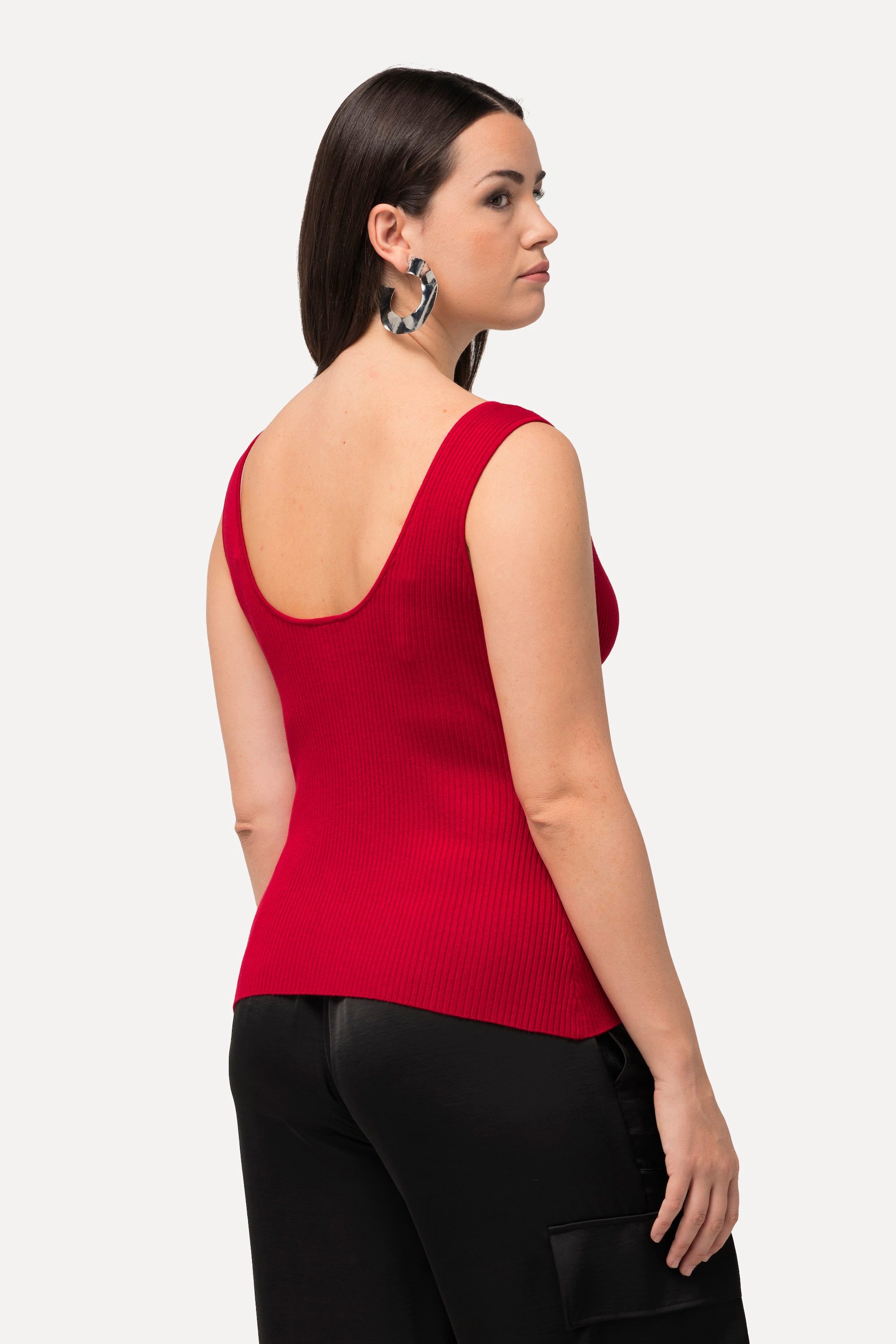 Ulla Popken Longtop Ripptop Slim Herzausschnitt ärmellos – Bild 3 von 4